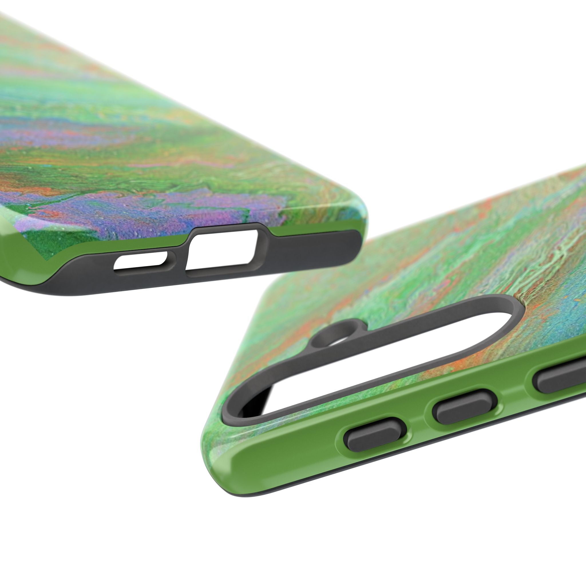 Marbled Green Abstract Phone Case — Protective Tough Case for iPhone