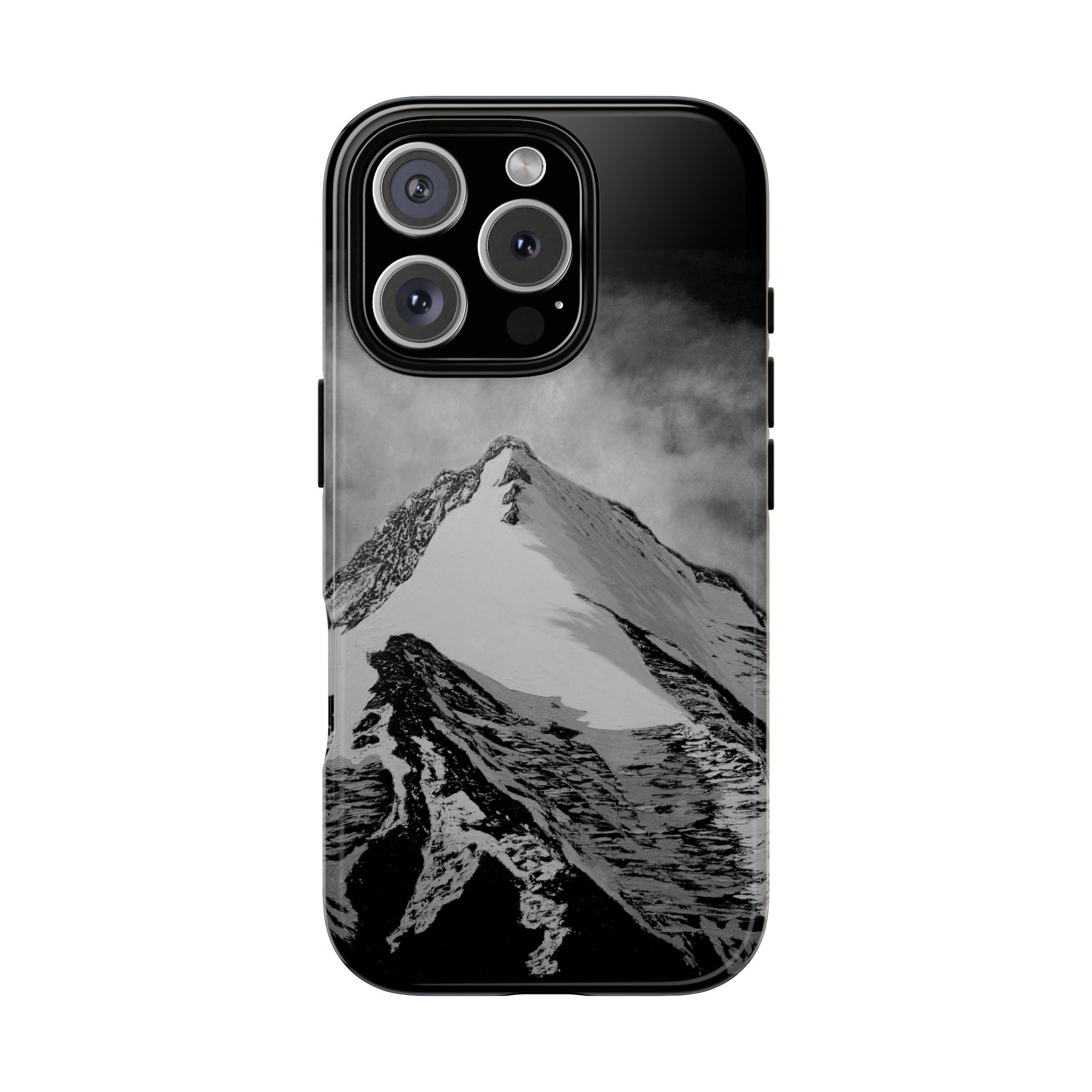 Mountain Peak Phone Case — Black & White Alpine Protective Case