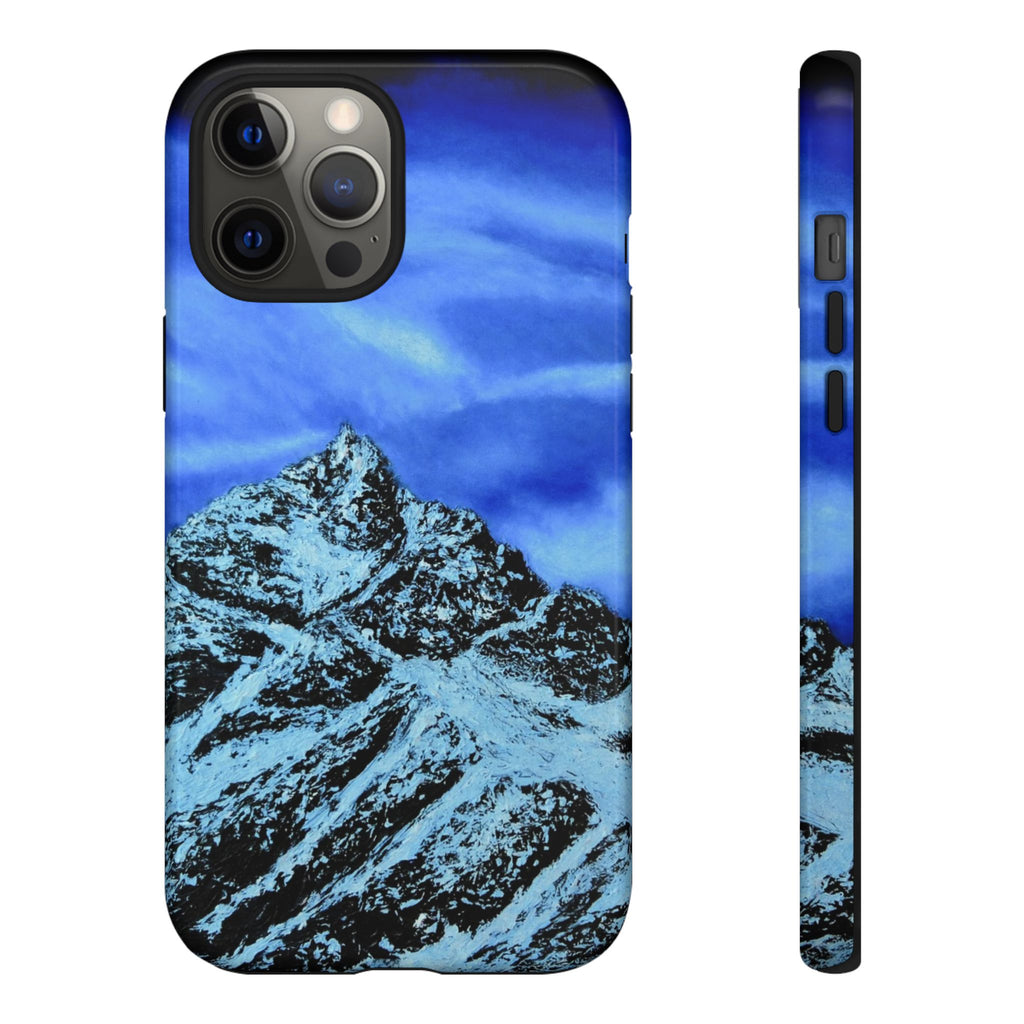 Mountain Peak Blue Tough Phone Case — Rugged Protective iPhone Cover