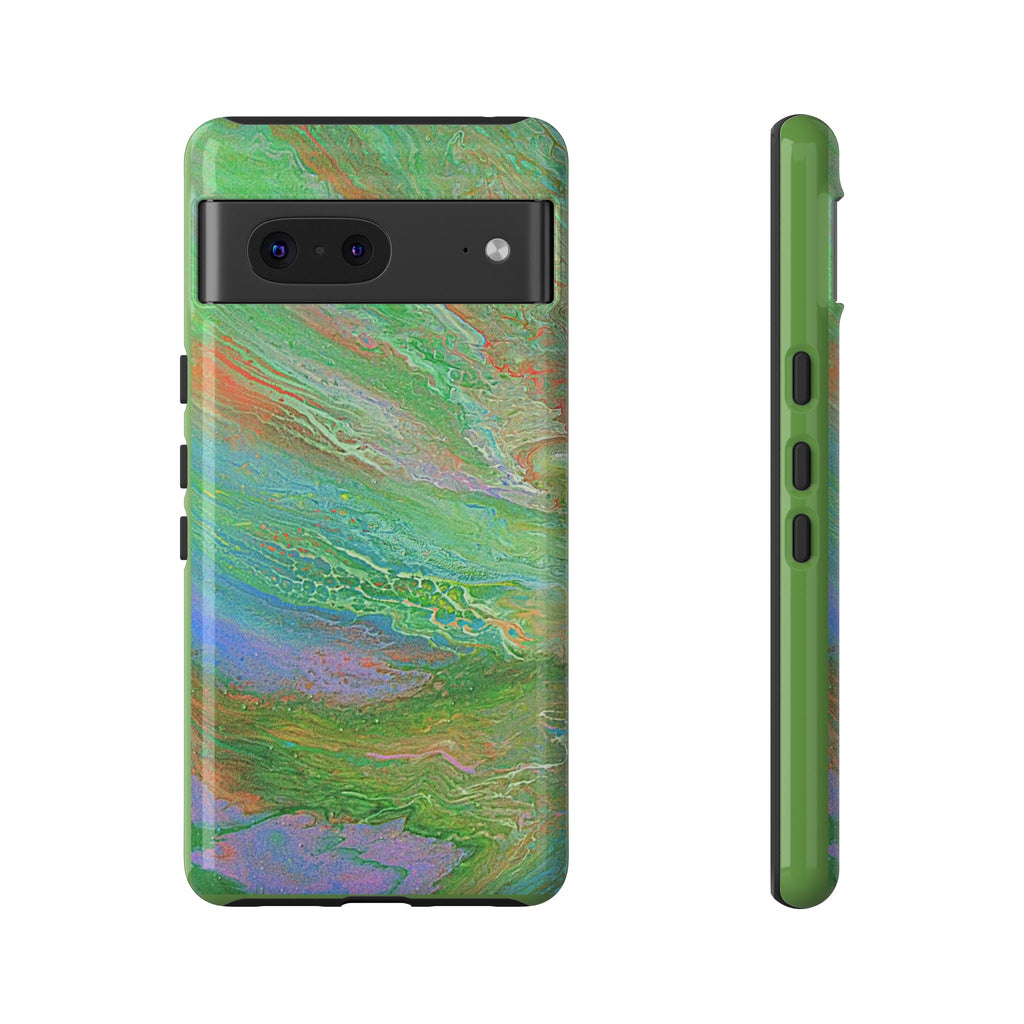 Marbled Green Abstract Phone Case — Protective Tough Case for iPhone