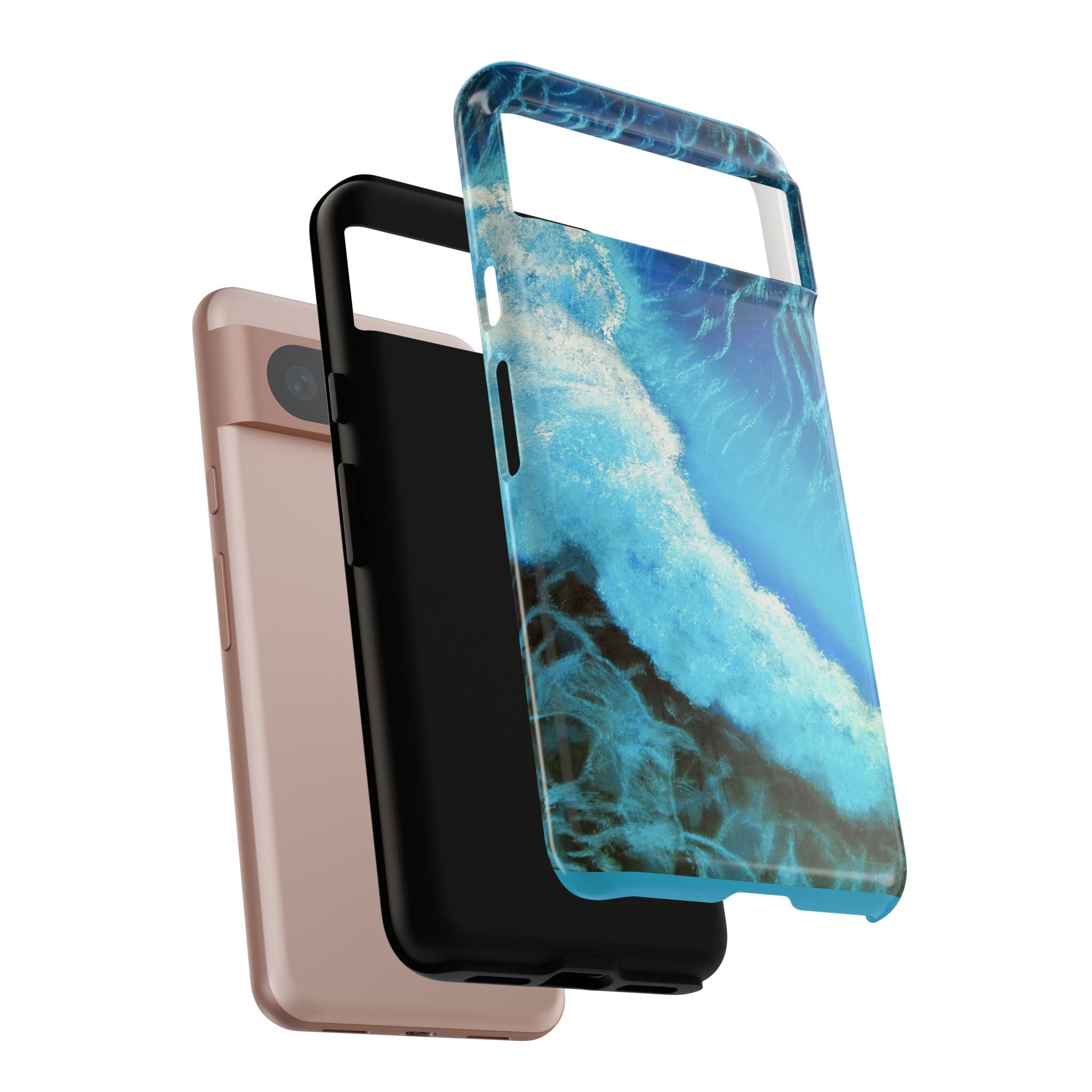 Ocean Wave Tough Phone Case — Blue Sea Water Protective Cover