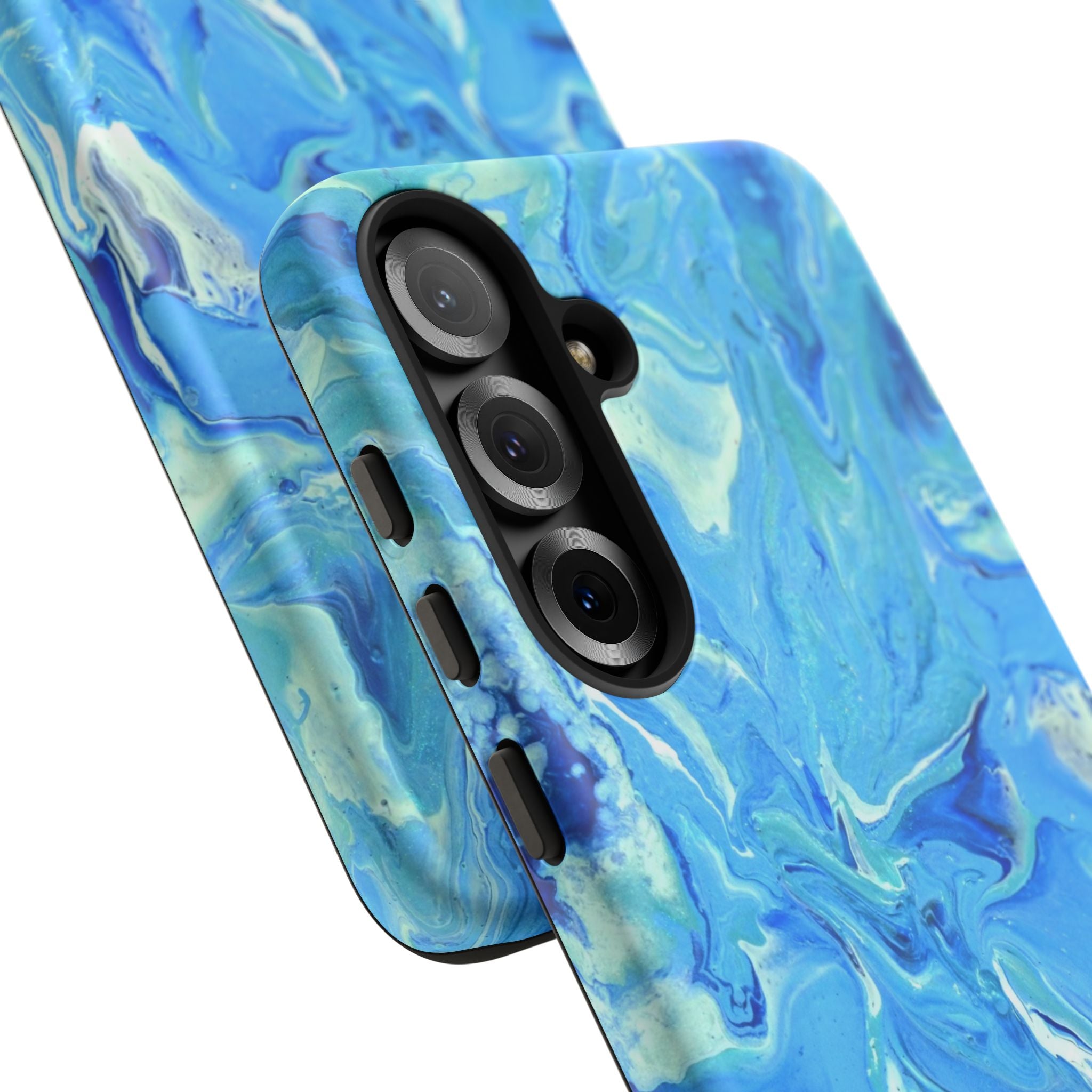 Blue Marble Tough Phone Case — Ocean Swirl Protective iPhone Cover