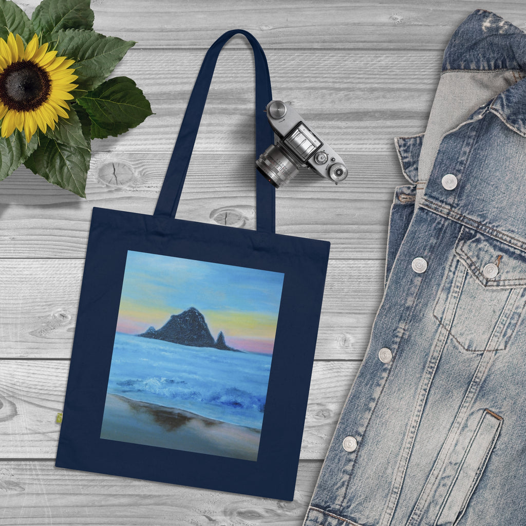 Ocean Sunset Tote Bag — Beach Landscape Organic Cotton Tote