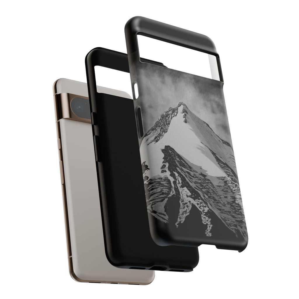 Mountain Peak Phone Case — Black & White Alpine Protective Case