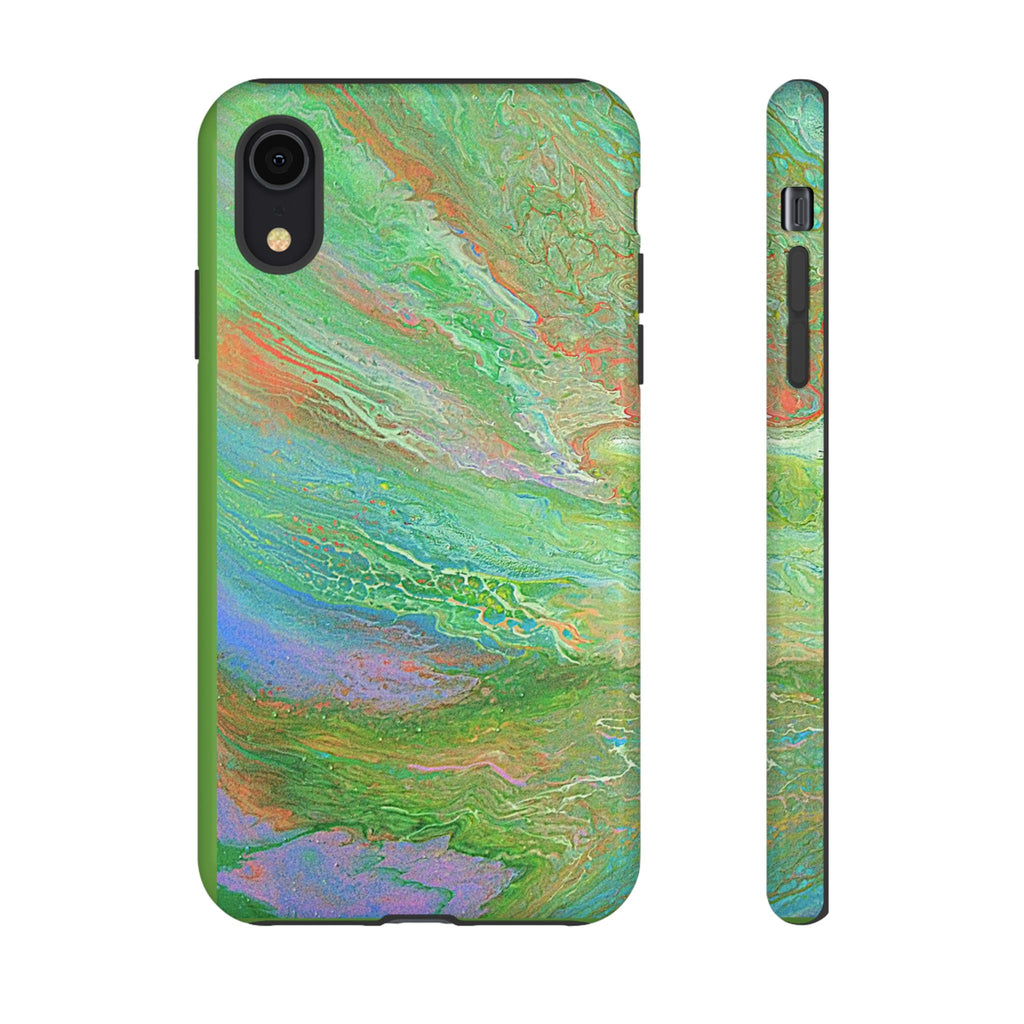 Marbled Green Abstract Phone Case — Protective Tough Case for iPhone
