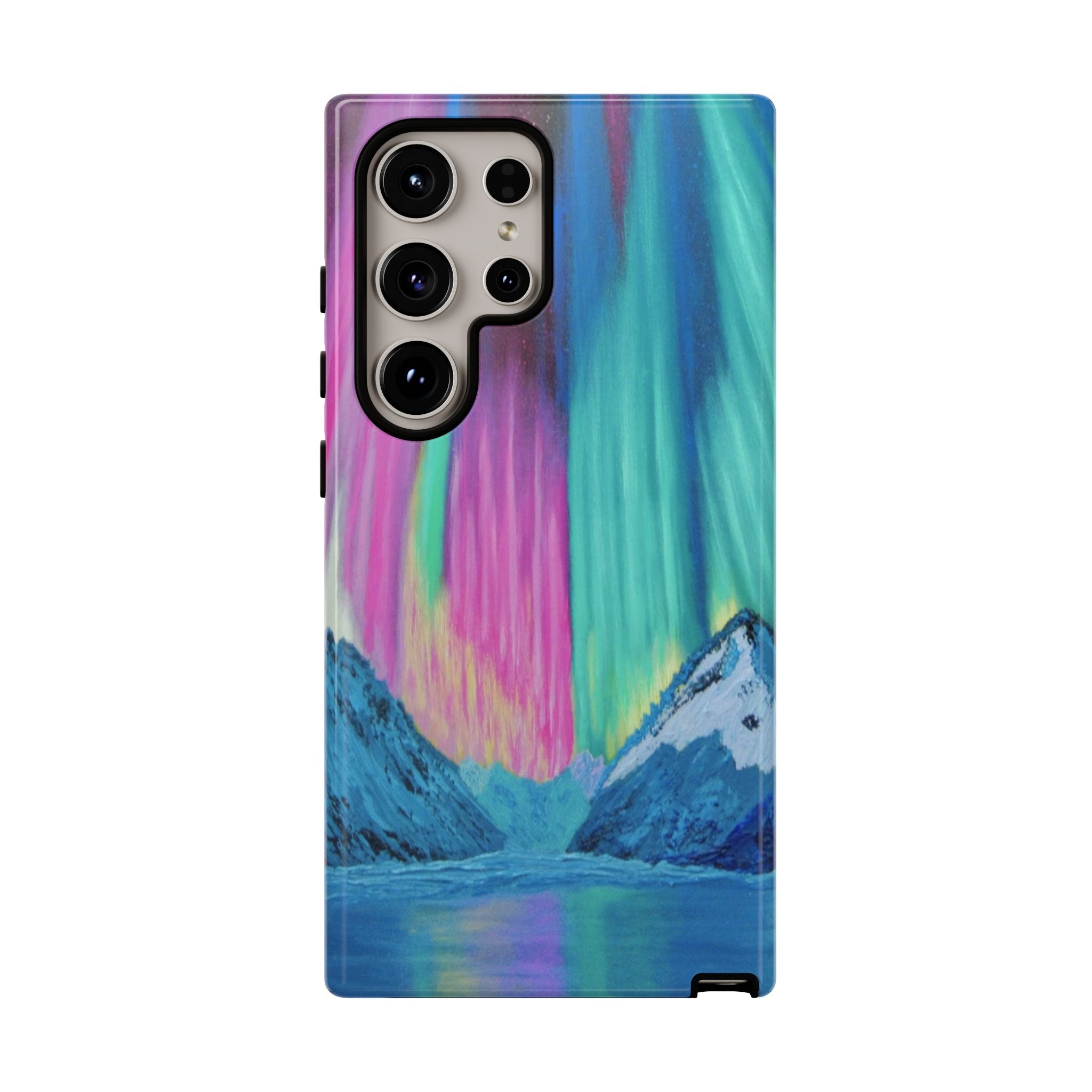 Aurora Mountain Tough Phone Case — Northern Lights Protective iPhone Cover
