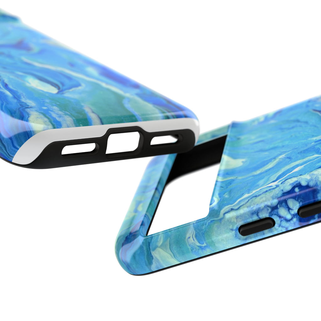 Blue Marble Tough Phone Case — Ocean Swirl Protective iPhone Cover