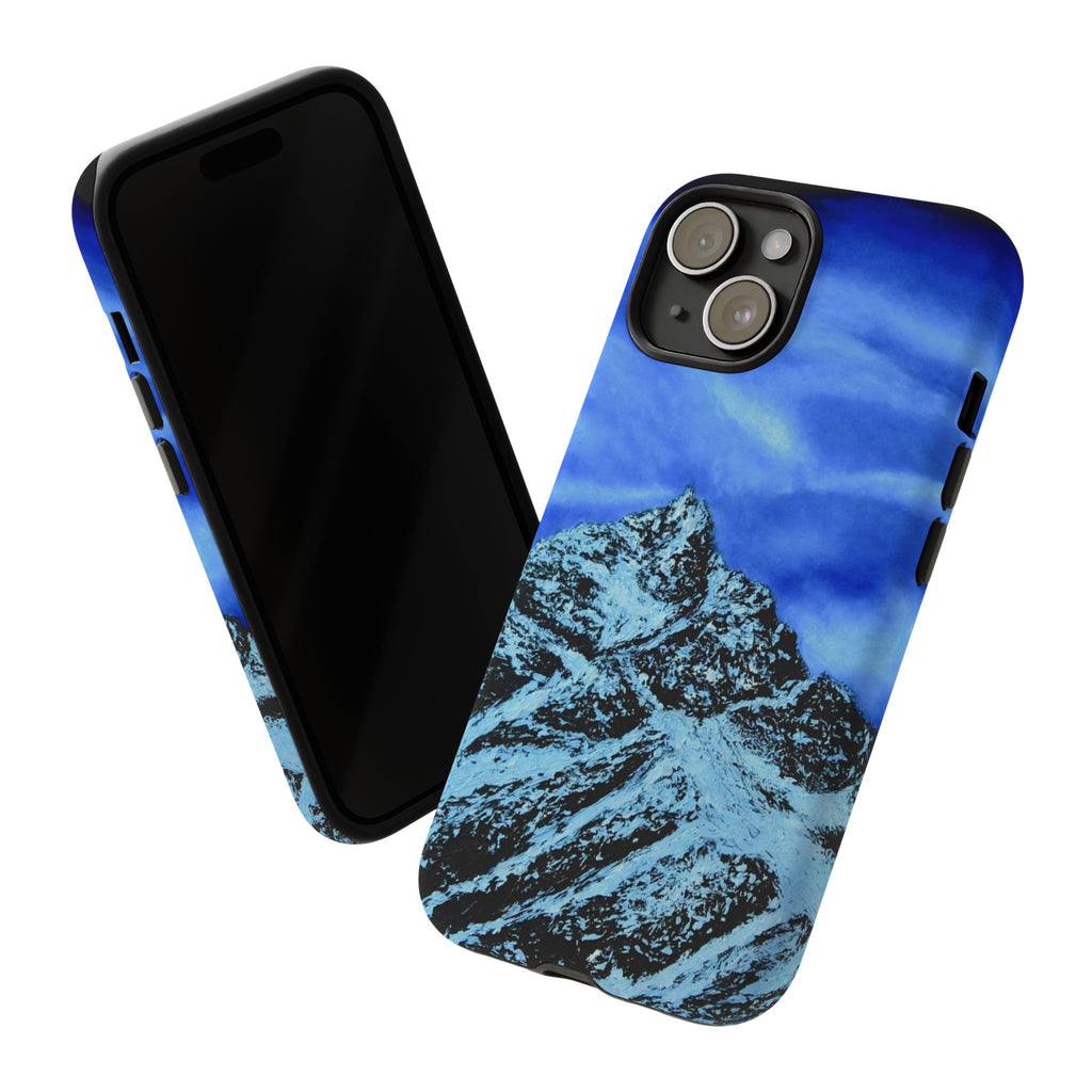 Mountain Peak Blue Tough Phone Case — Rugged Protective iPhone Cover