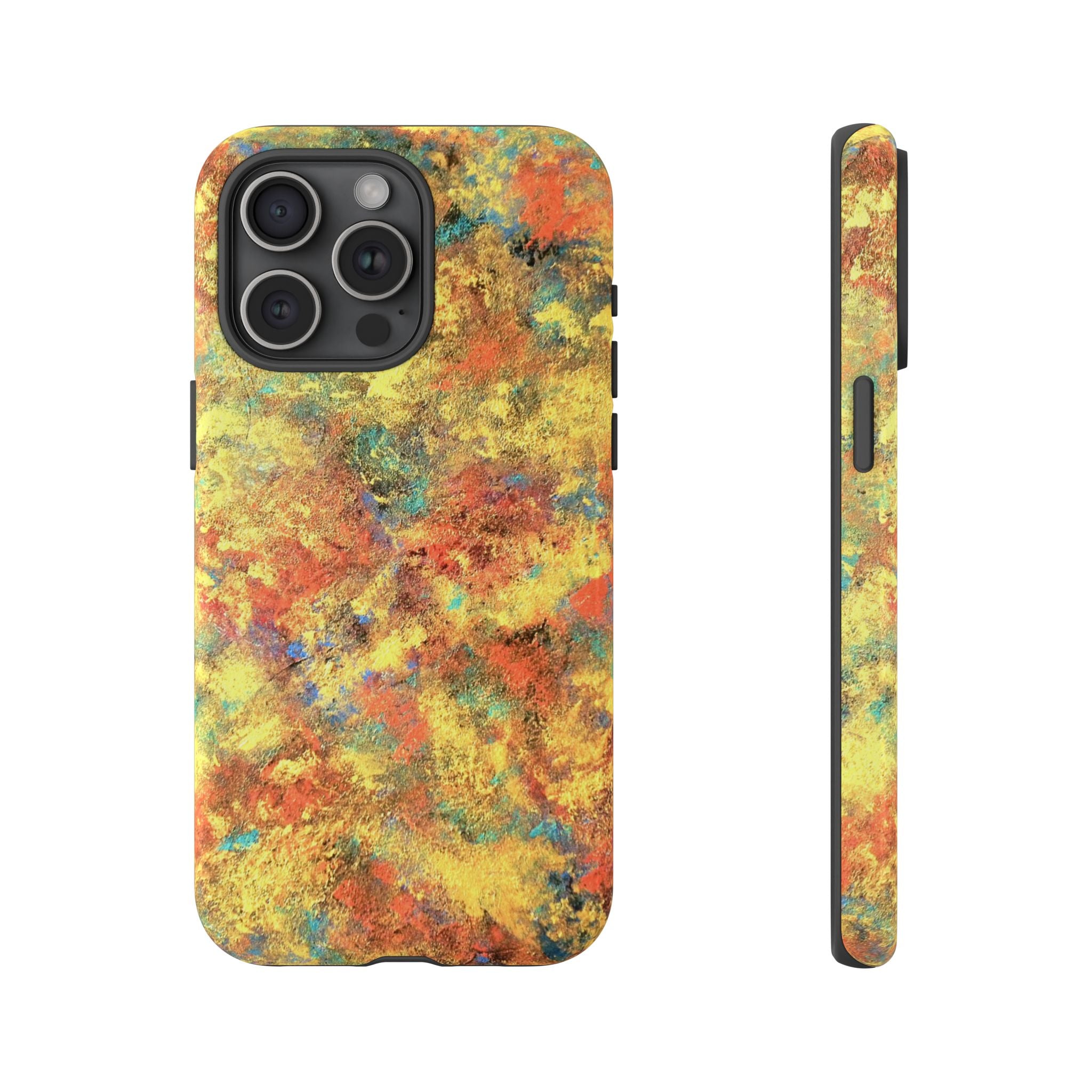 Abstract Autumn Marble Phone Case — Protective iPhone Cover with Warm Fall Colors