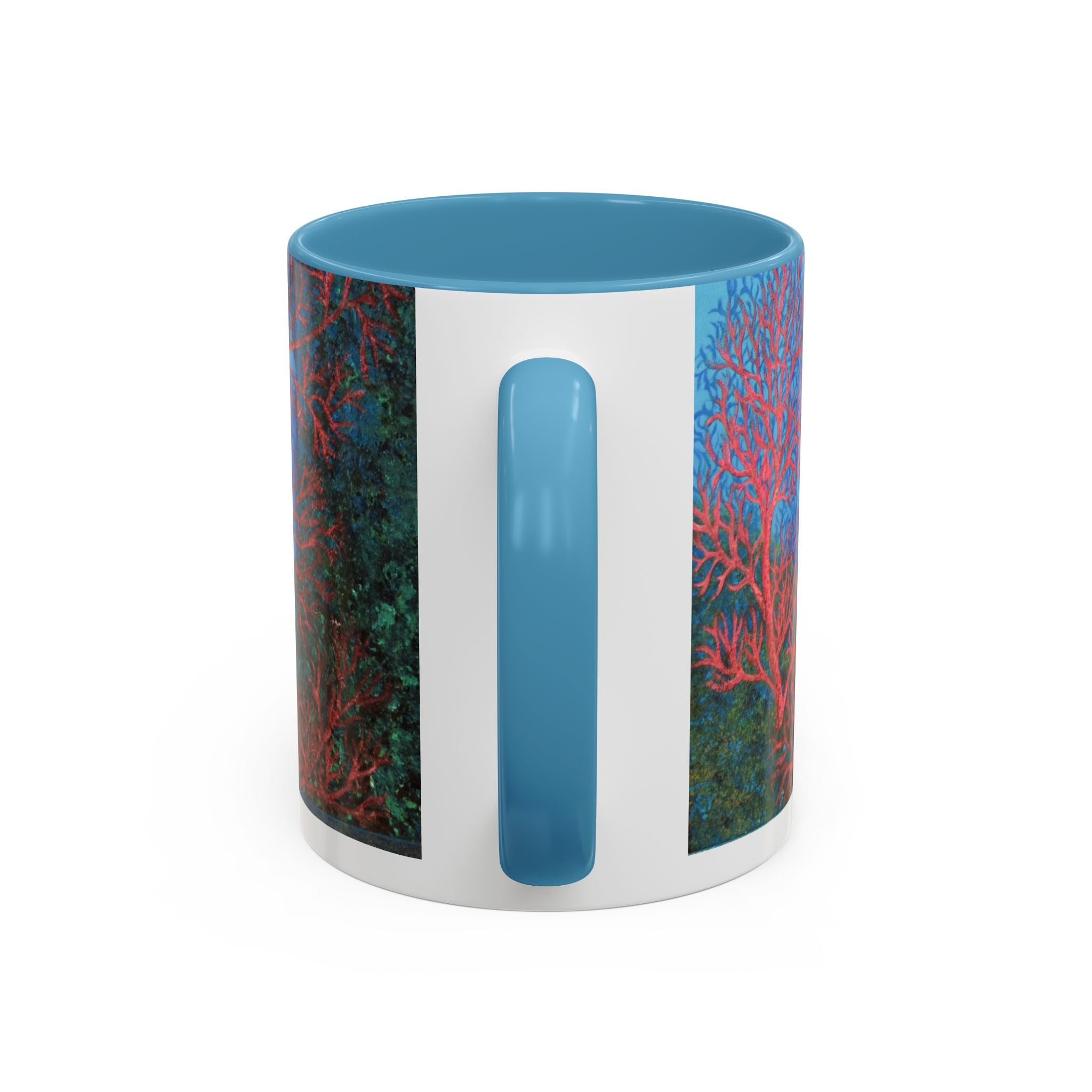 Scenic Blue Red Tree Accent Coffee Mug — Artistic Nature 11/15oz