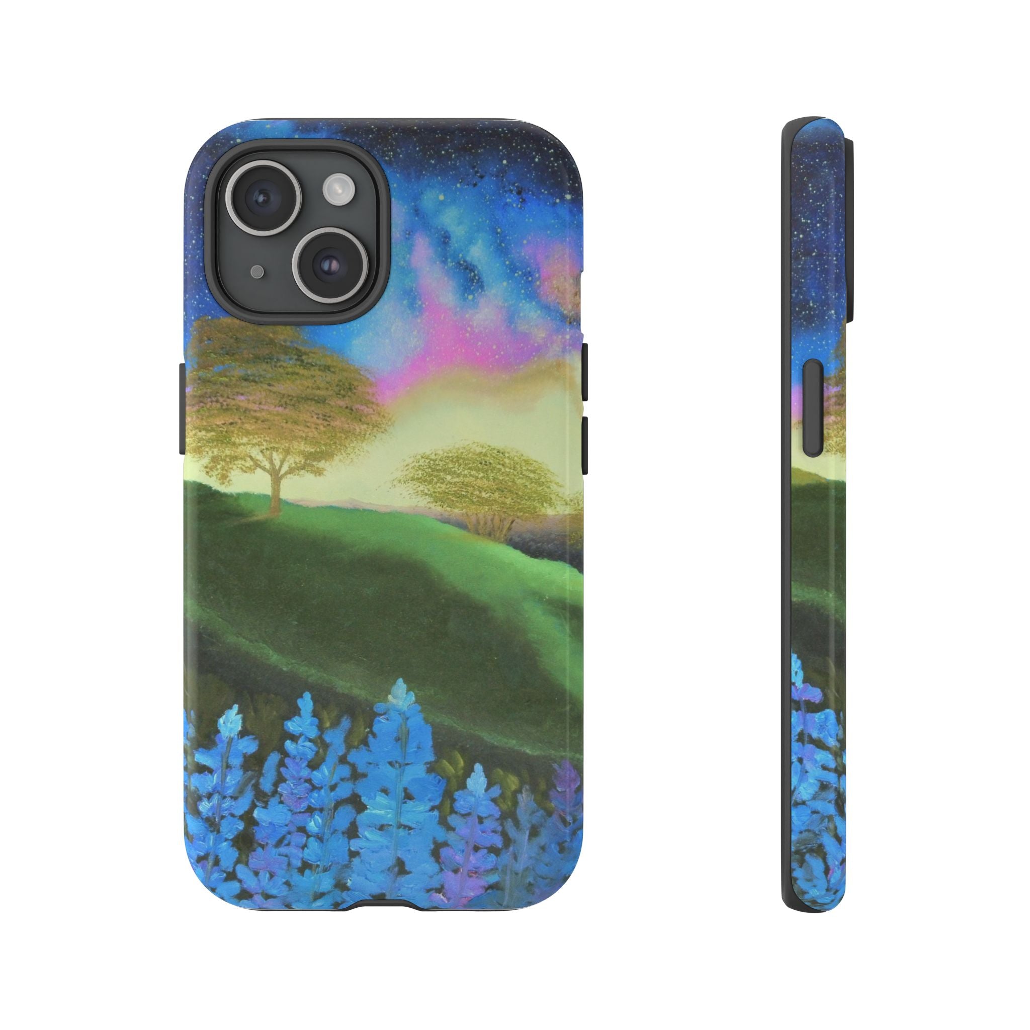 Aurora Nightscape Phone Case — Galaxy Meadow Protective Case