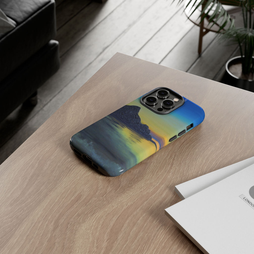 Sunset Cove Phone Case — Durable Protective Tough Case with Tranquil Beach Landscape