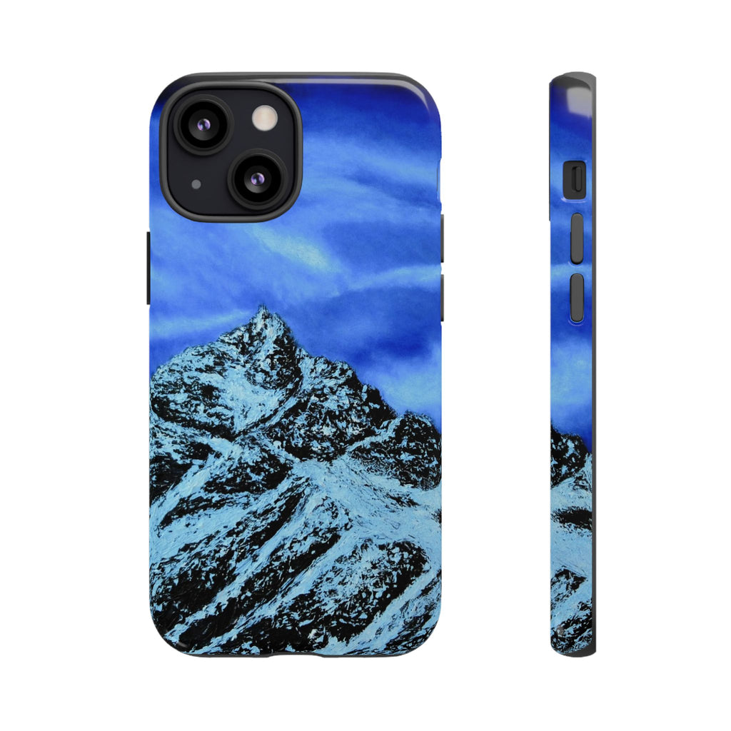 Mountain Peak Blue Tough Phone Case — Rugged Protective iPhone Cover