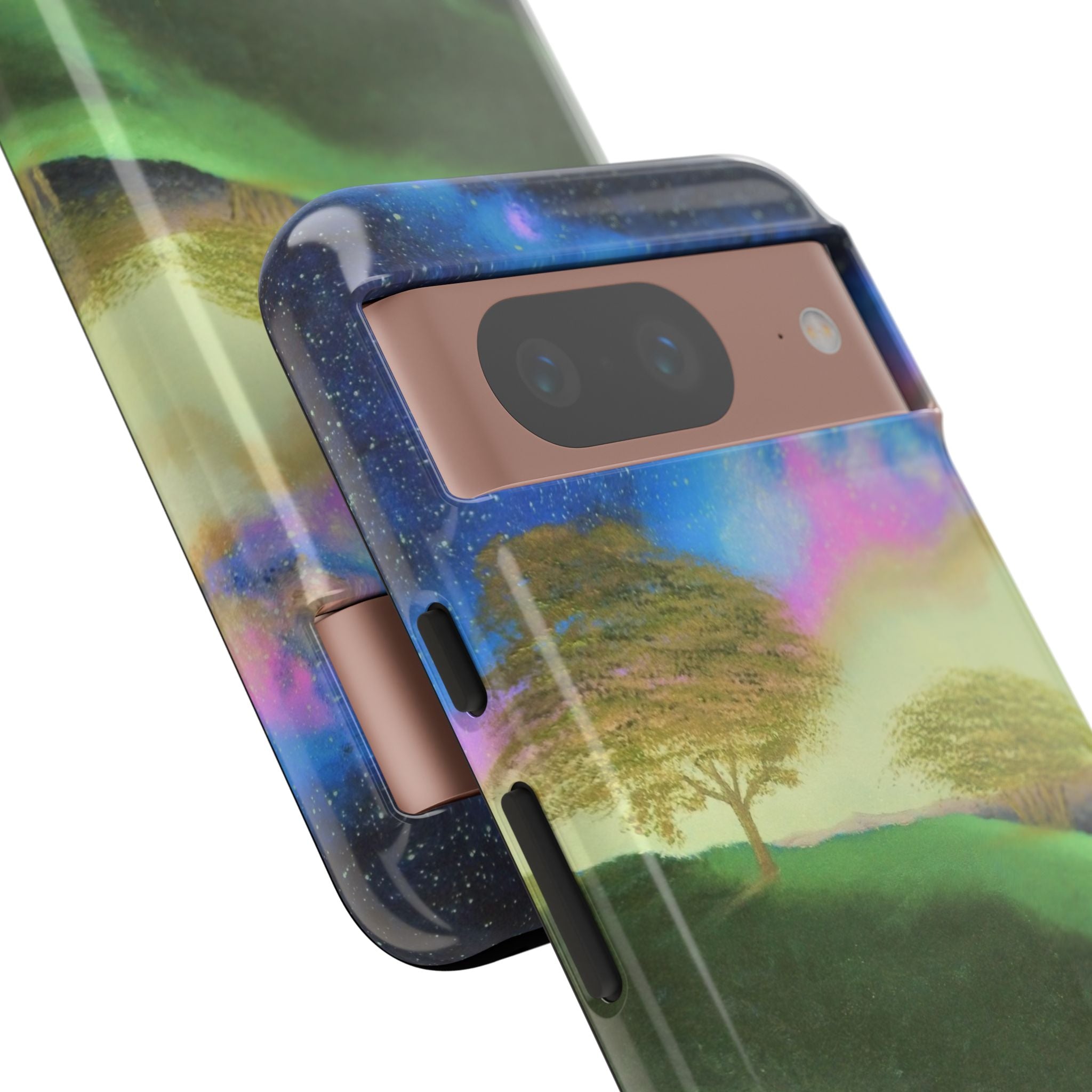 Aurora Nightscape Phone Case — Galaxy Meadow Protective Case