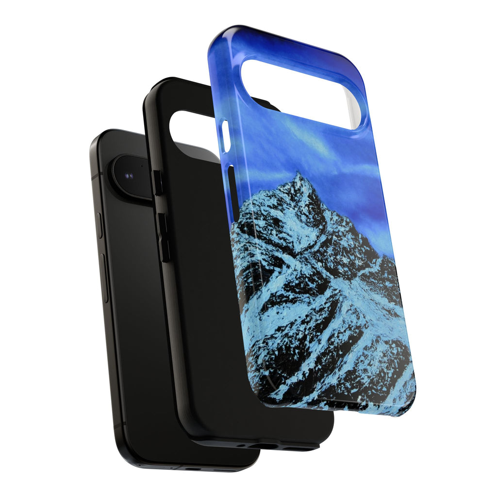Mountain Peak Blue Tough Phone Case — Rugged Protective iPhone Cover