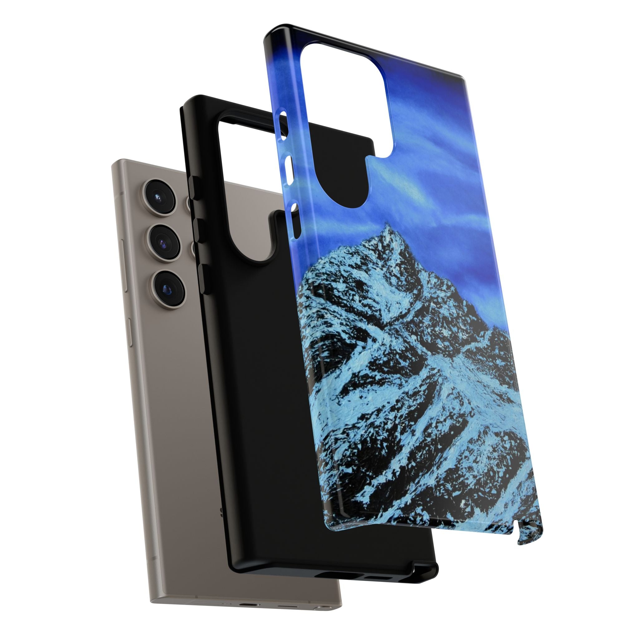 Mountain Peak Blue Tough Phone Case — Rugged Protective iPhone Cover