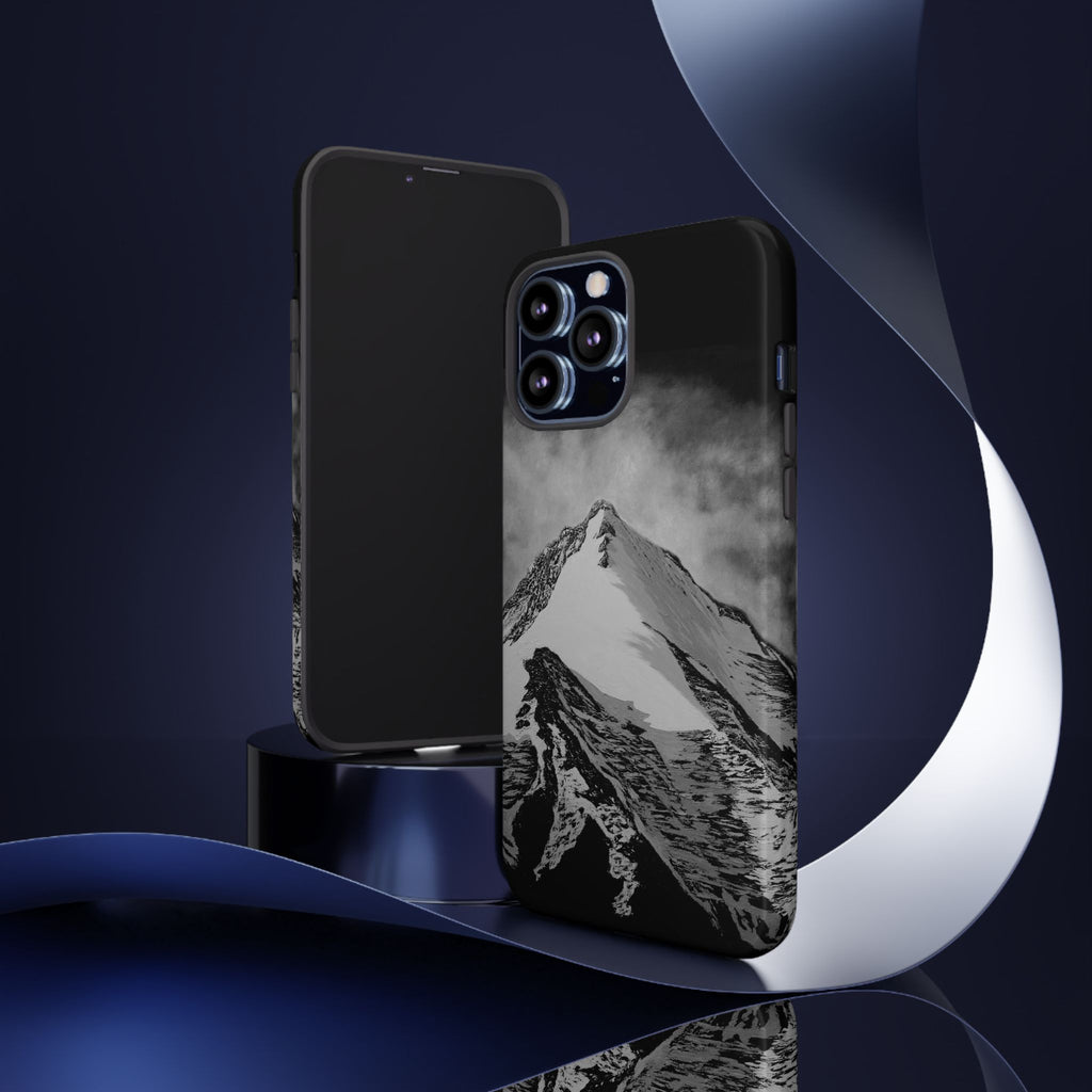 Mountain Peak Phone Case — Black & White Alpine Protective Case