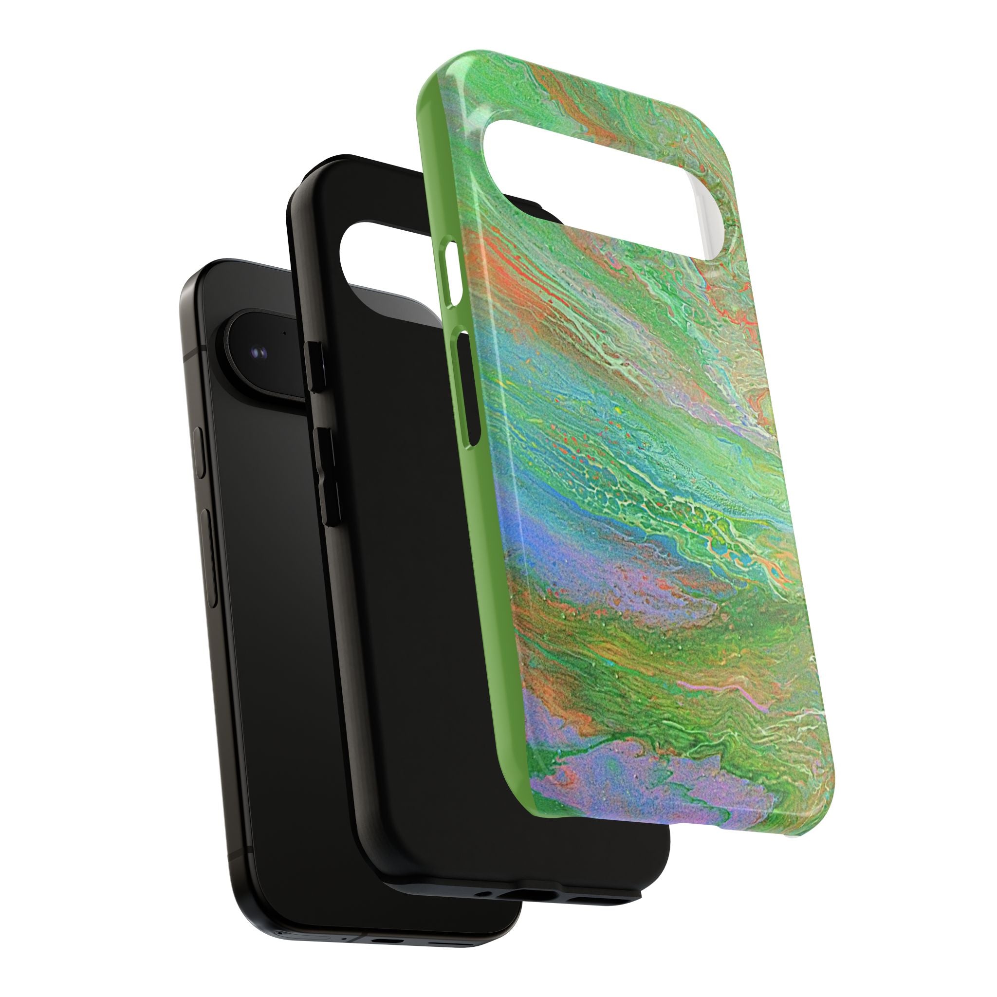 Marbled Green Abstract Phone Case — Protective Tough Case for iPhone