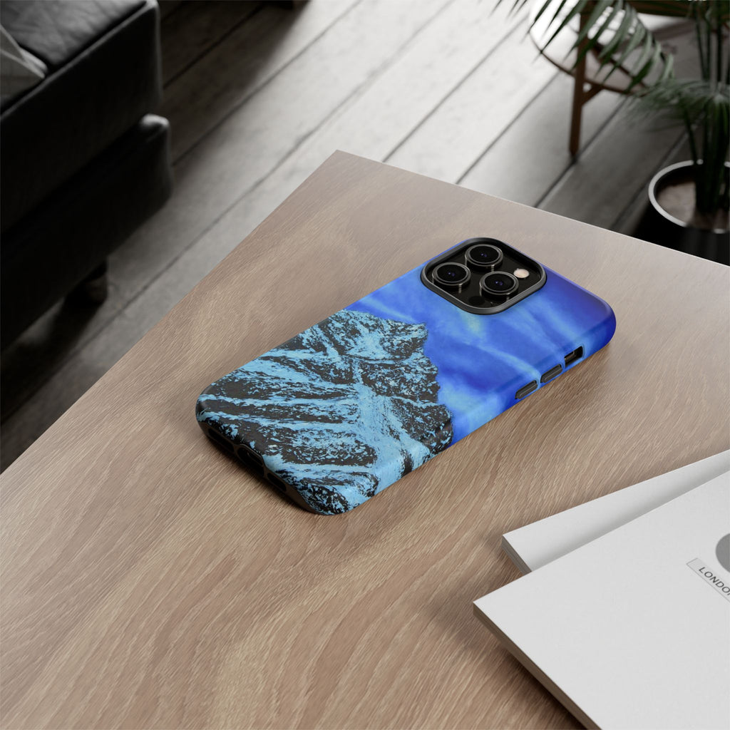 Mountain Peak Blue Tough Phone Case — Rugged Protective iPhone Cover