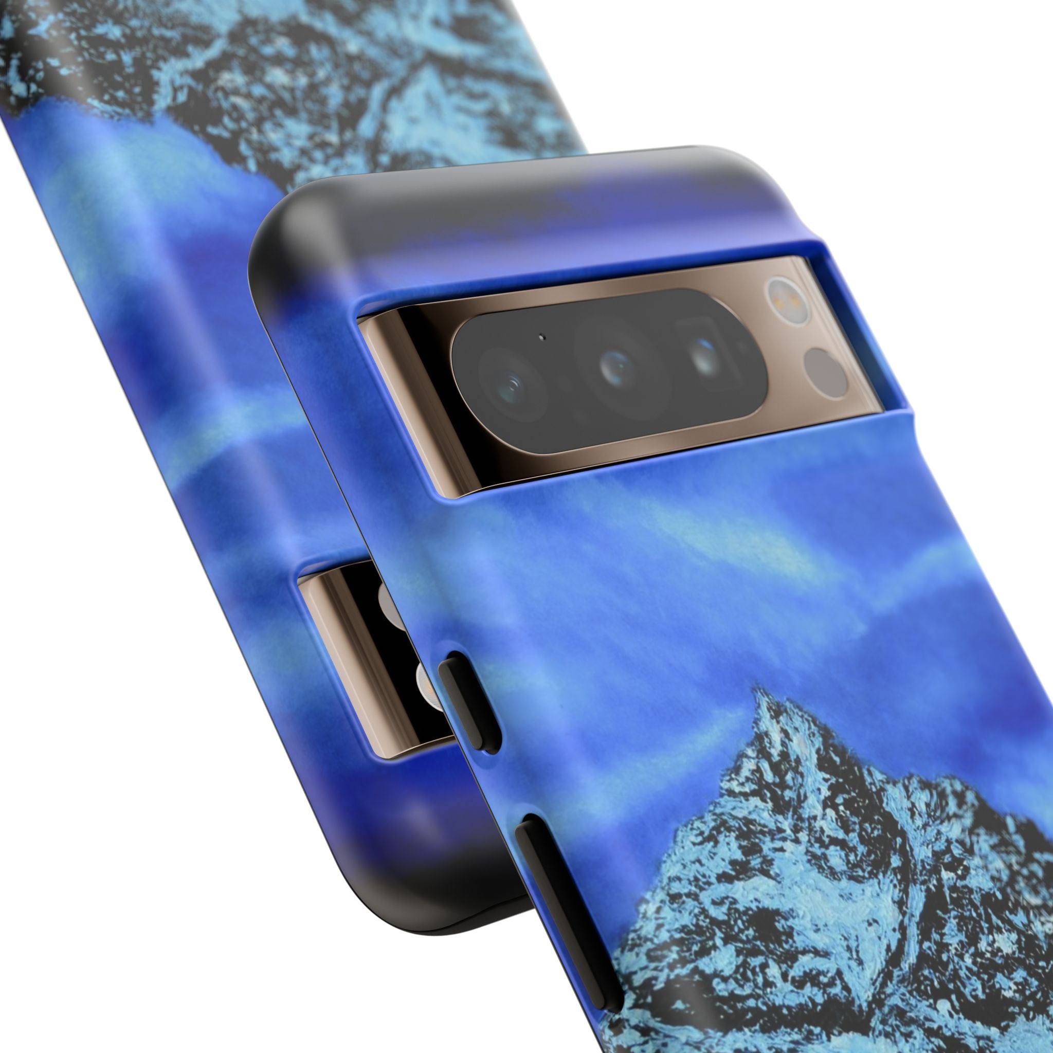 Mountain Peak Blue Tough Phone Case — Rugged Protective iPhone Cover
