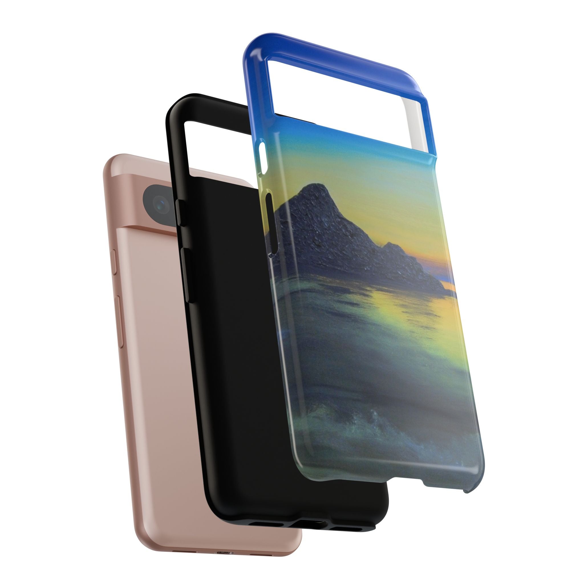 Sunset Cove Phone Case — Durable Protective Tough Case with Tranquil Beach Landscape