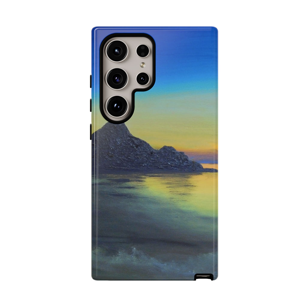 Sunset Cove Phone Case — Durable Protective Tough Case with Tranquil Beach Landscape