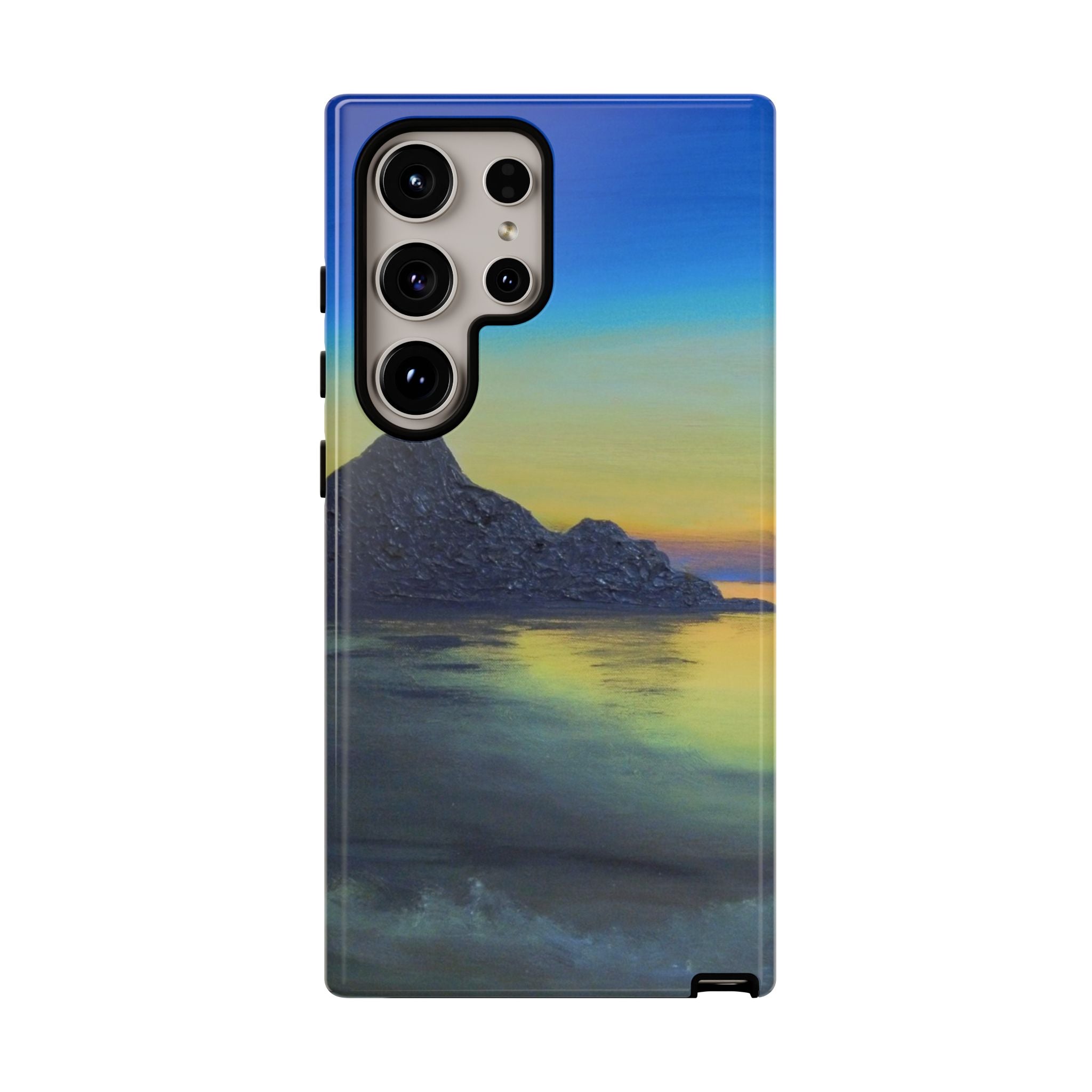 Sunset Cove Phone Case — Durable Protective Tough Case with Tranquil Beach Landscape