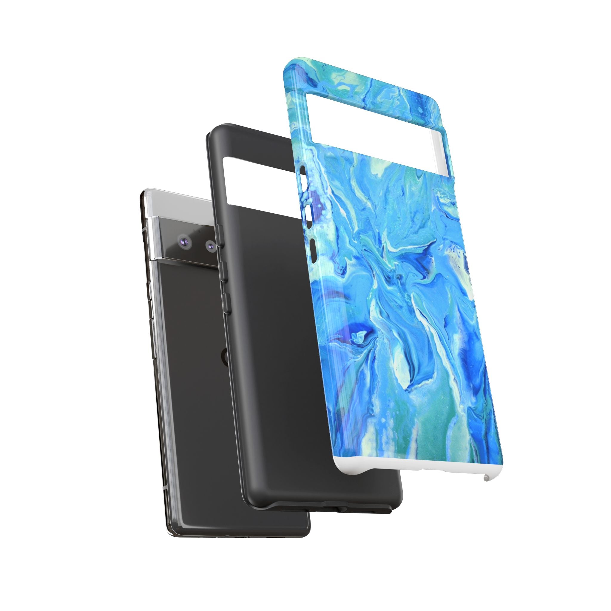 Blue Marble Tough Phone Case — Ocean Swirl Protective iPhone Cover