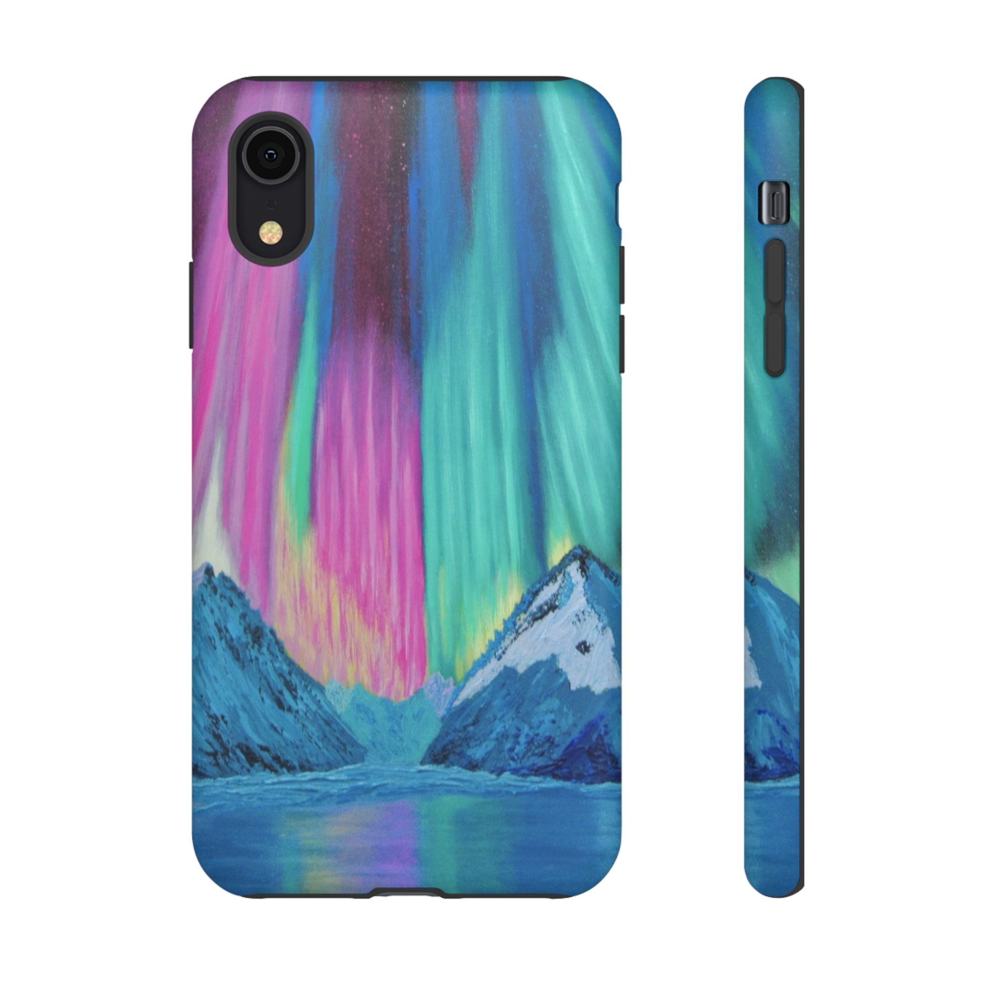 Aurora Mountain Tough Phone Case — Northern Lights Protective iPhone Cover