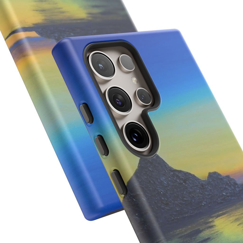 Sunset Cove Phone Case — Durable Protective Tough Case with Tranquil Beach Landscape