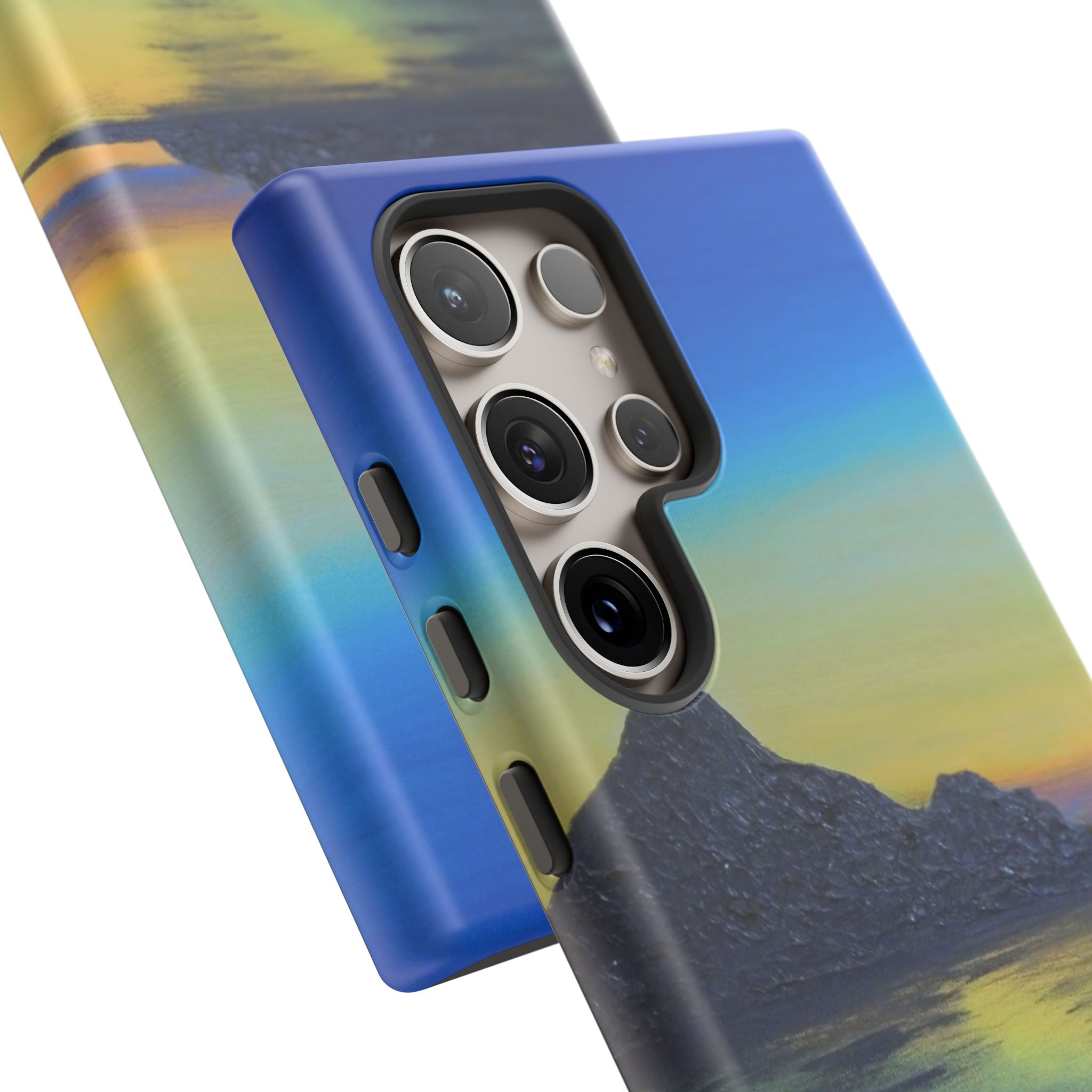 Sunset Cove Phone Case — Durable Protective Tough Case with Tranquil Beach Landscape