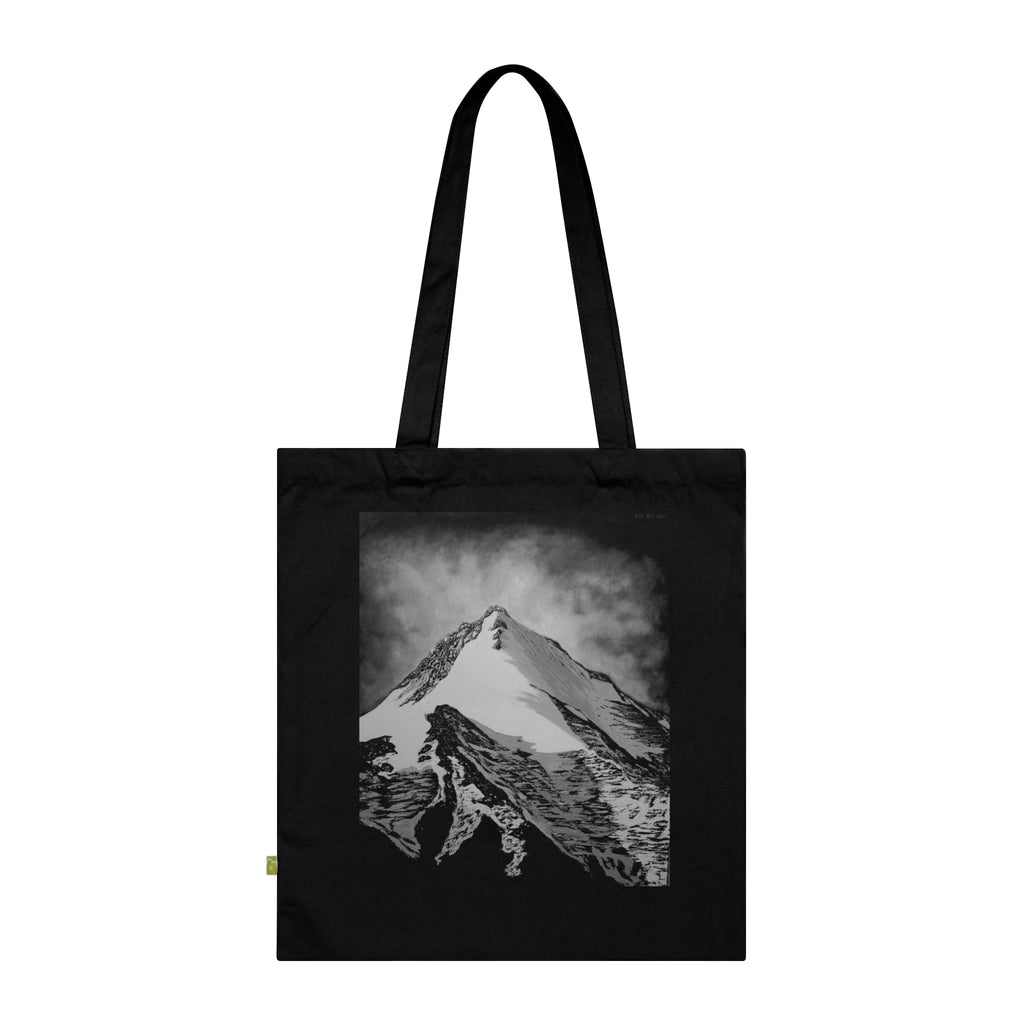 Tote Bag — Monochrome Mountain Print Organic Cotton Tote (Mountain Illustration)