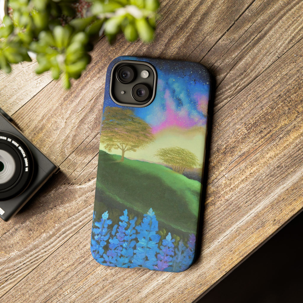 Aurora Nightscape Phone Case — Galaxy Meadow Protective Case