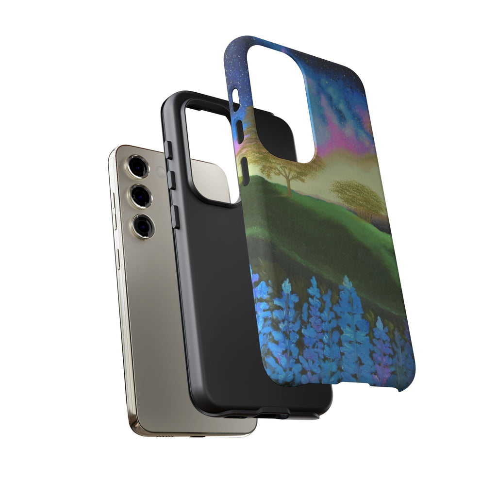 Aurora Nightscape Phone Case — Galaxy Meadow Protective Case