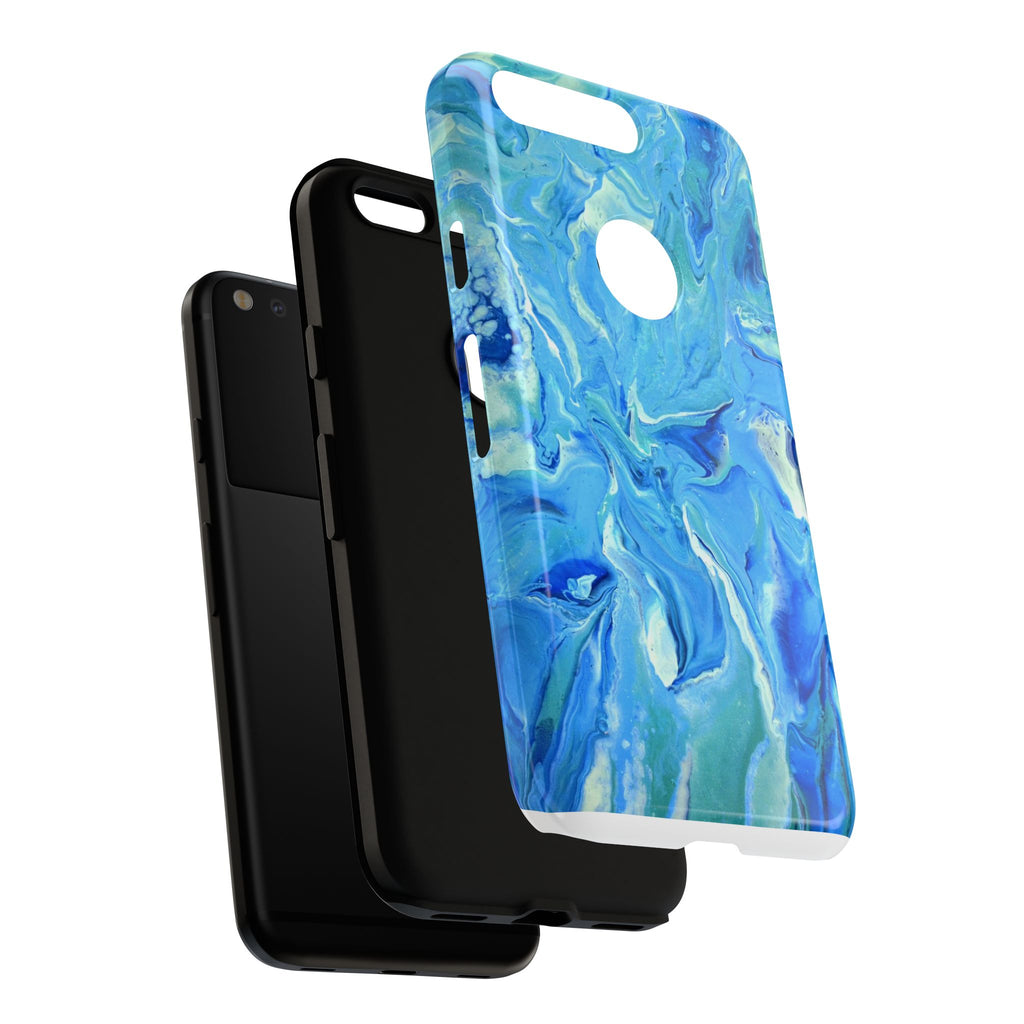 Blue Marble Tough Phone Case — Ocean Swirl Protective iPhone Cover
