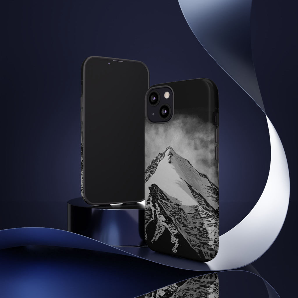 Mountain Peak Phone Case — Black & White Alpine Protective Case
