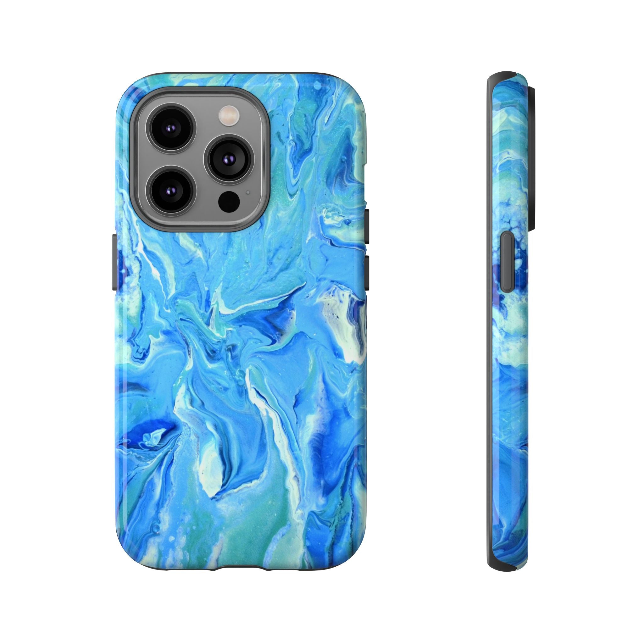 Blue Marble Tough Phone Case — Ocean Swirl Protective iPhone Cover