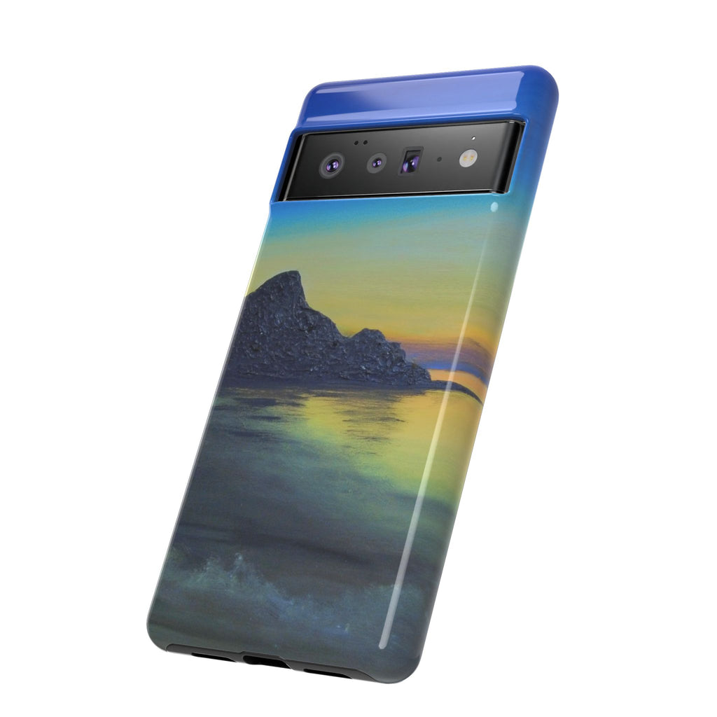 Sunset Cove Phone Case — Durable Protective Tough Case with Tranquil Beach Landscape