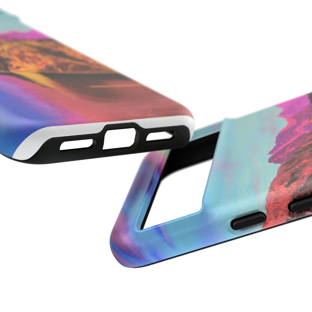 Protective Phone Case — Vibrant Retro Mountain Landscape