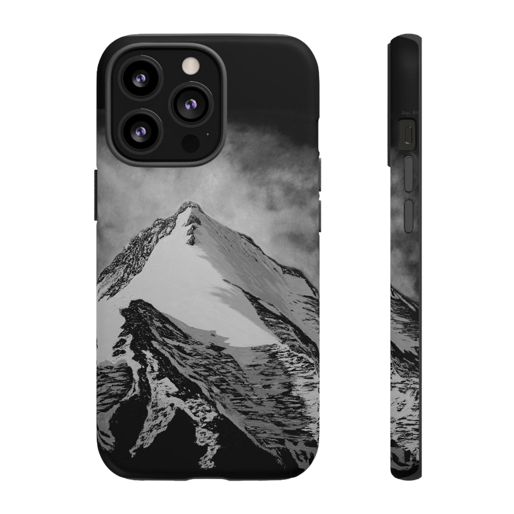 Mountain Peak Phone Case — Black & White Alpine Protective Case