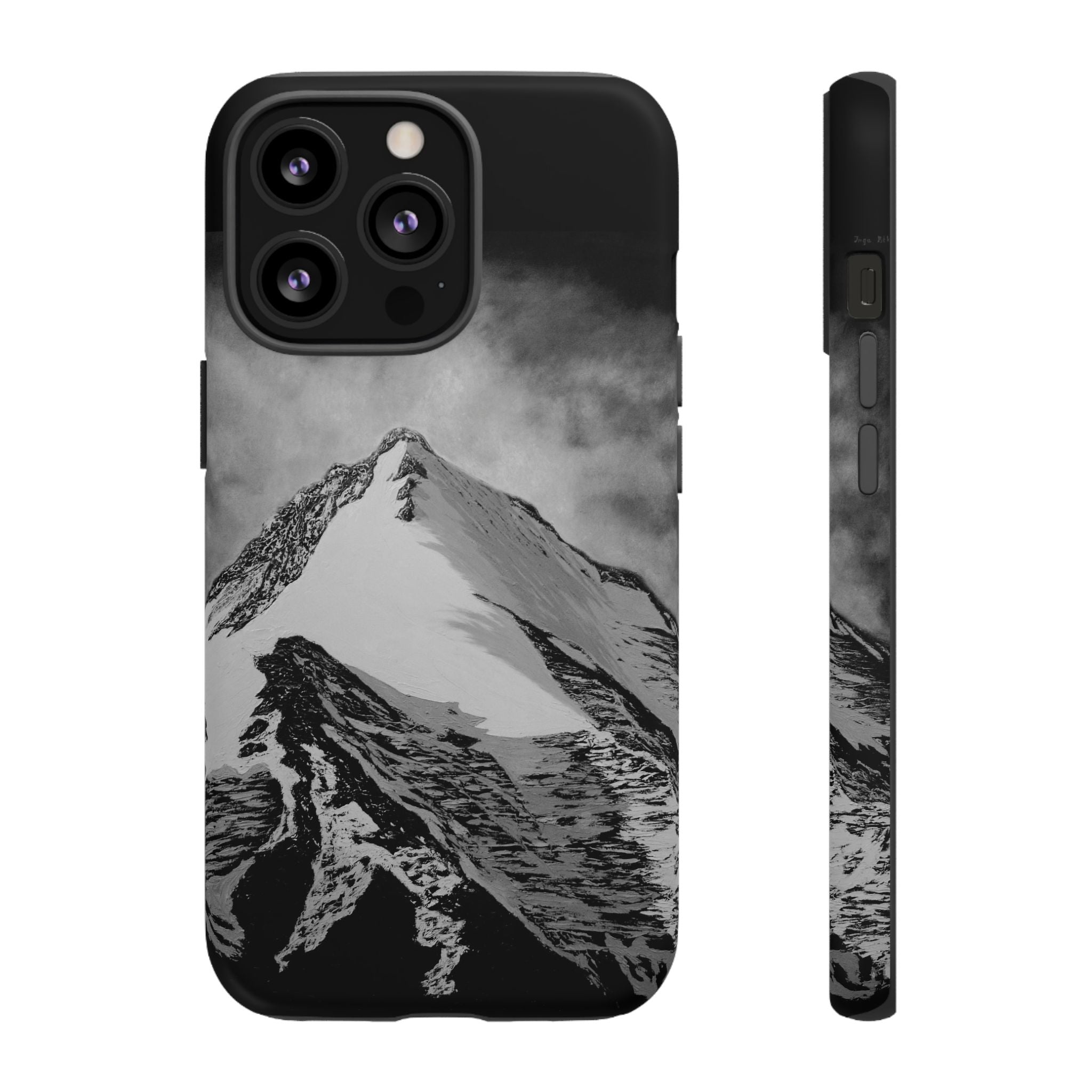 Mountain Peak Phone Case — Black & White Alpine Protective Case