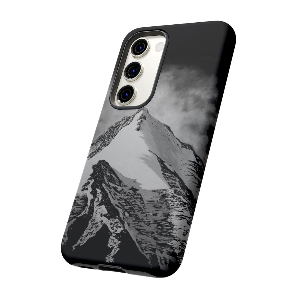 Mountain Peak Phone Case — Black & White Alpine Protective Case