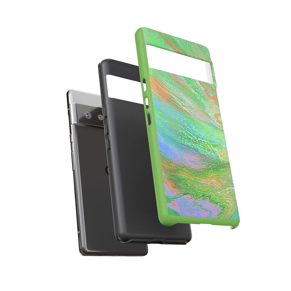 Marbled Green Abstract Phone Case — Protective Tough Case for iPhone