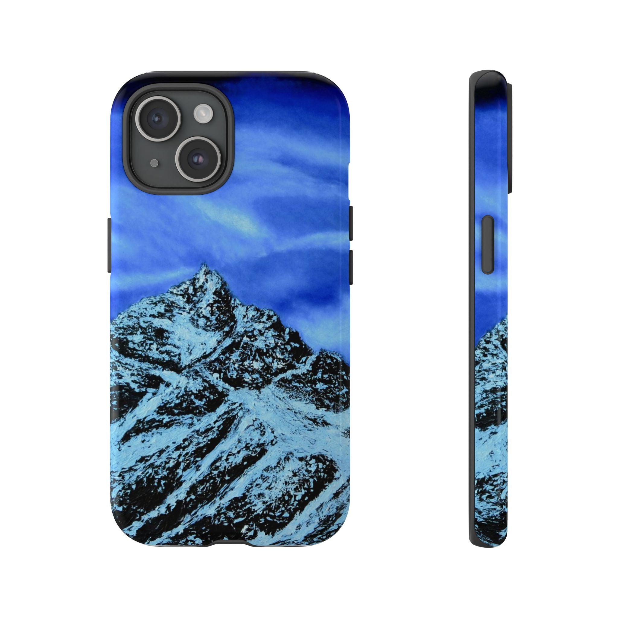 Mountain Peak Blue Tough Phone Case — Rugged Protective iPhone Cover