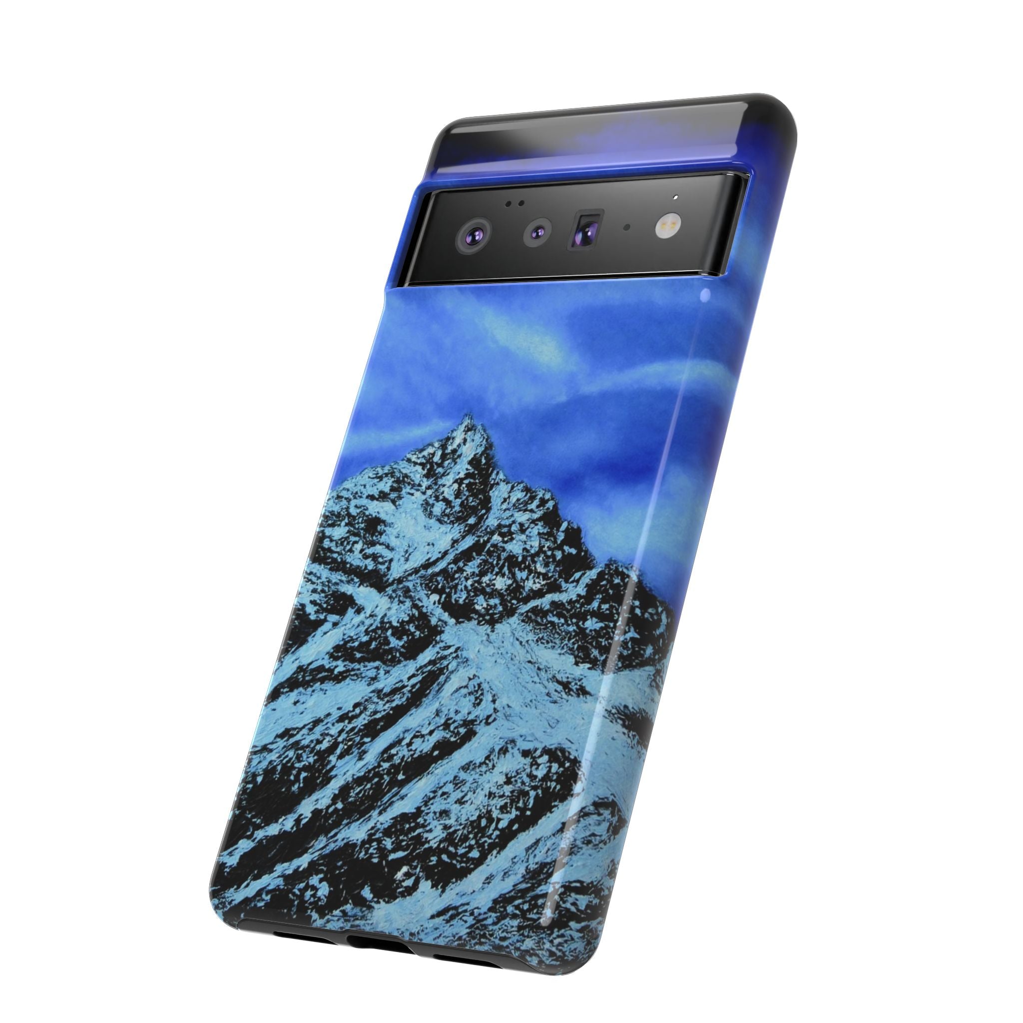 Mountain Peak Blue Tough Phone Case — Rugged Protective iPhone Cover