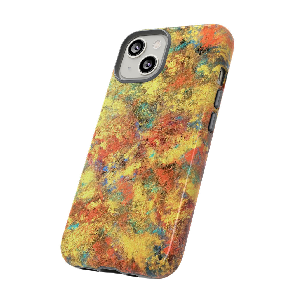 Abstract Autumn Marble Phone Case — Protective iPhone Cover with Warm Fall Colors