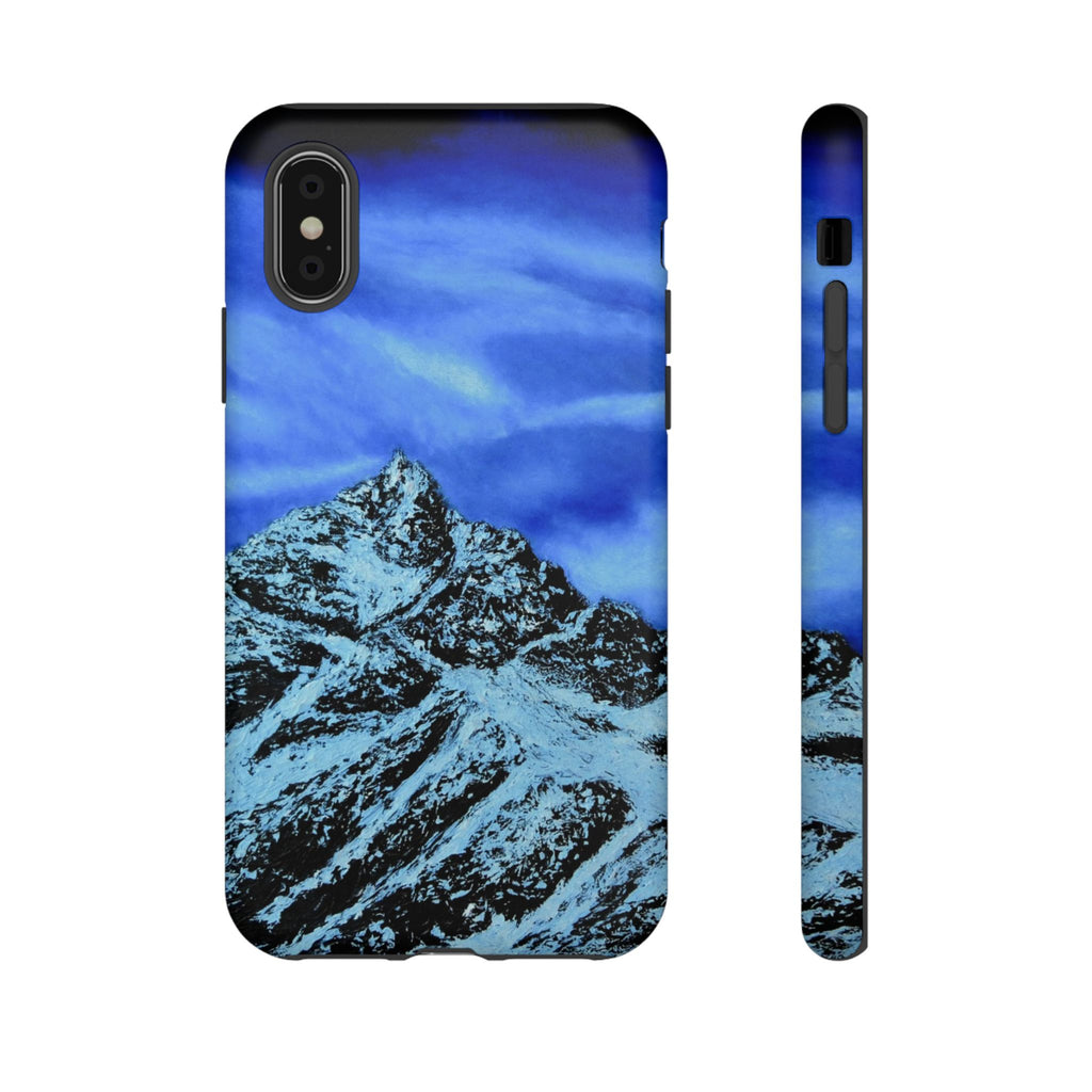 Mountain Peak Blue Tough Phone Case — Rugged Protective iPhone Cover