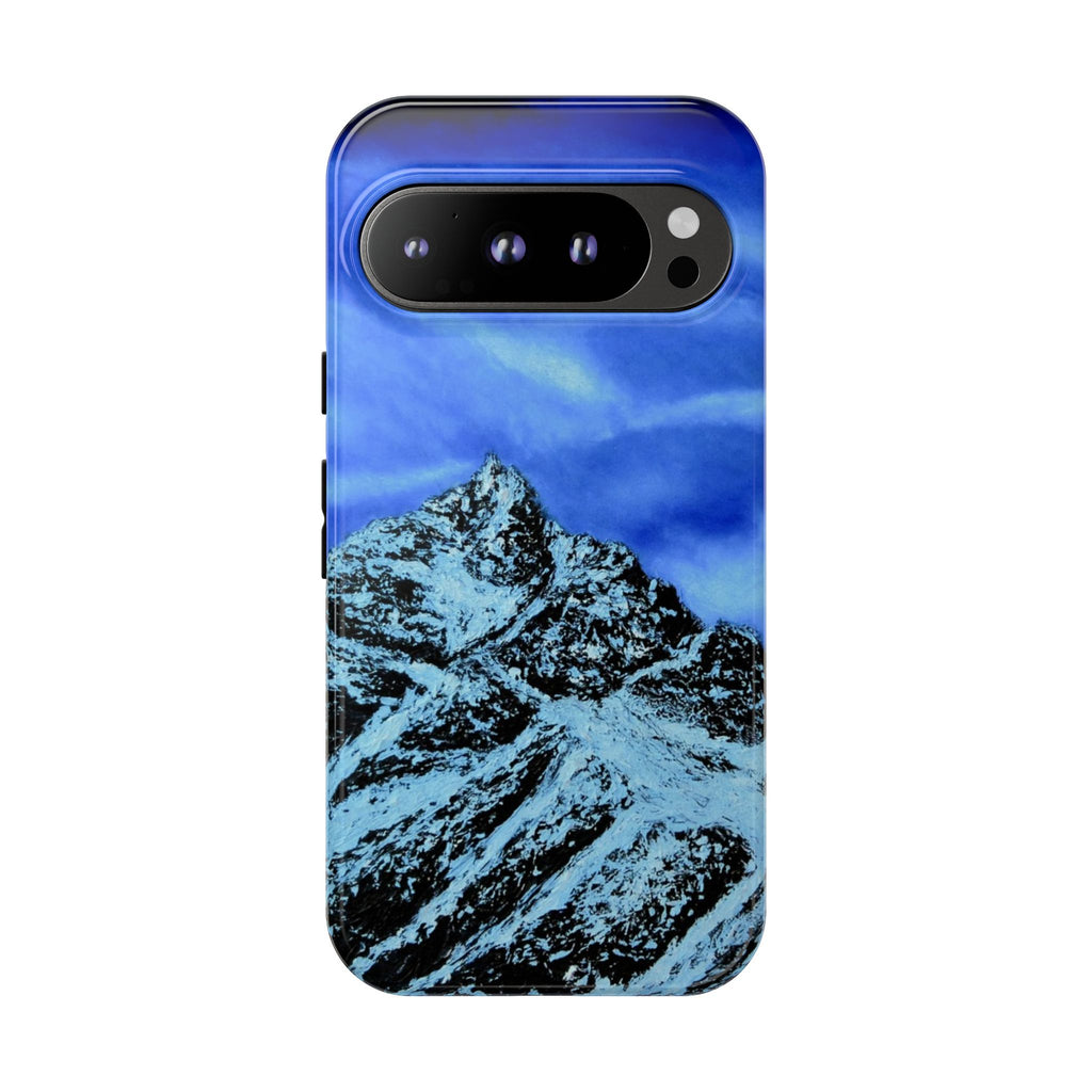 Mountain Peak Blue Tough Phone Case — Rugged Protective iPhone Cover