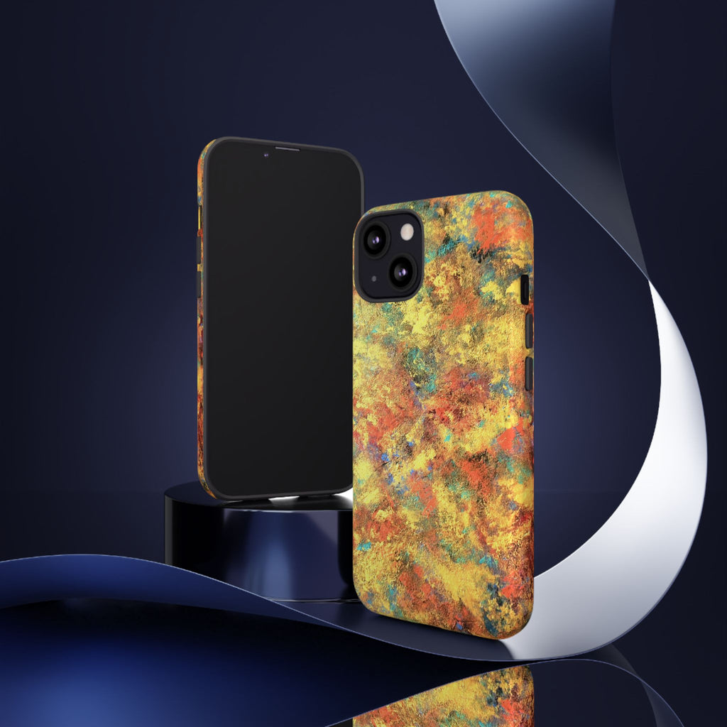 Abstract Autumn Marble Phone Case — Protective iPhone Cover with Warm Fall Colors