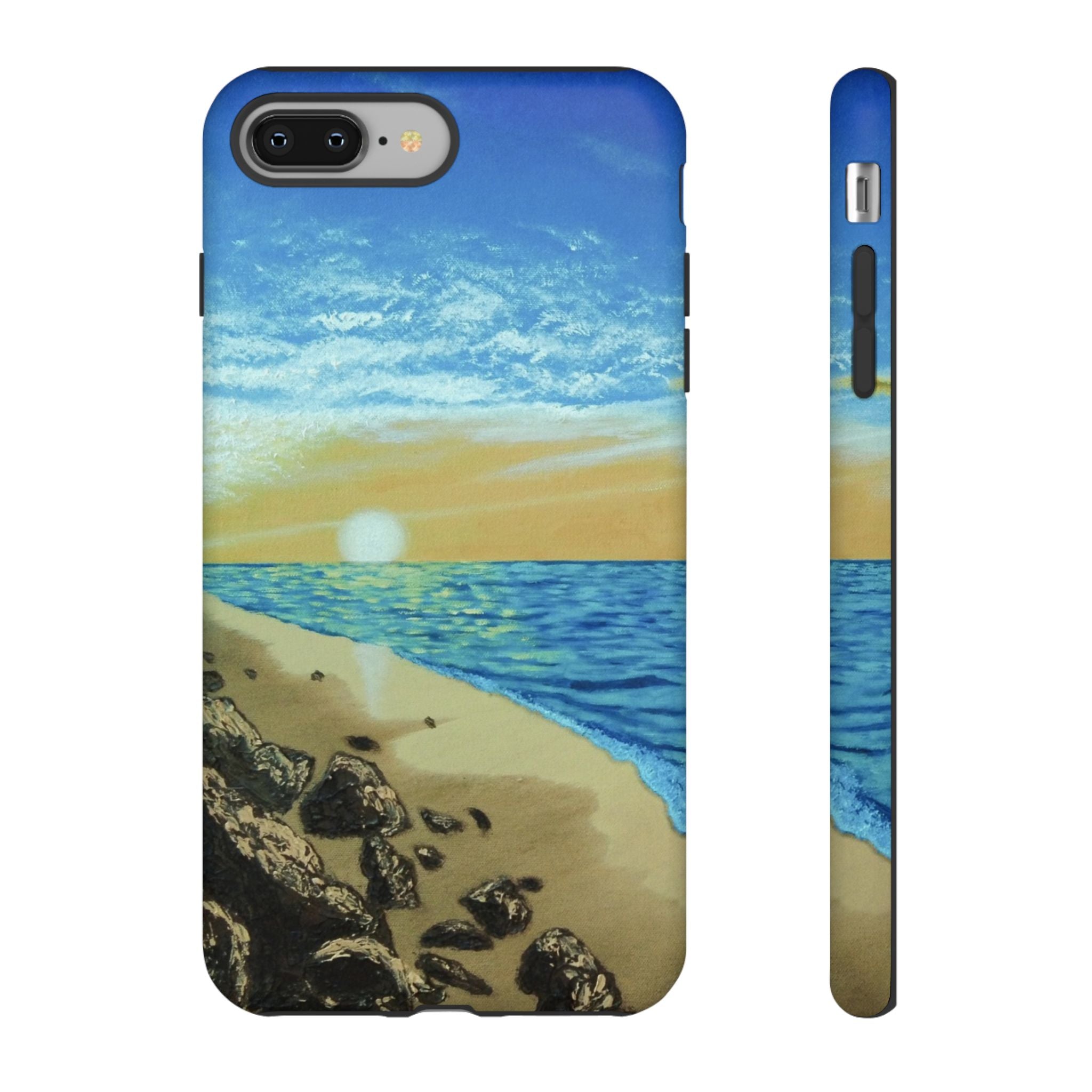 Beach Sunset Phone Case — Protective Tough Case with Coastal Shoreline Design